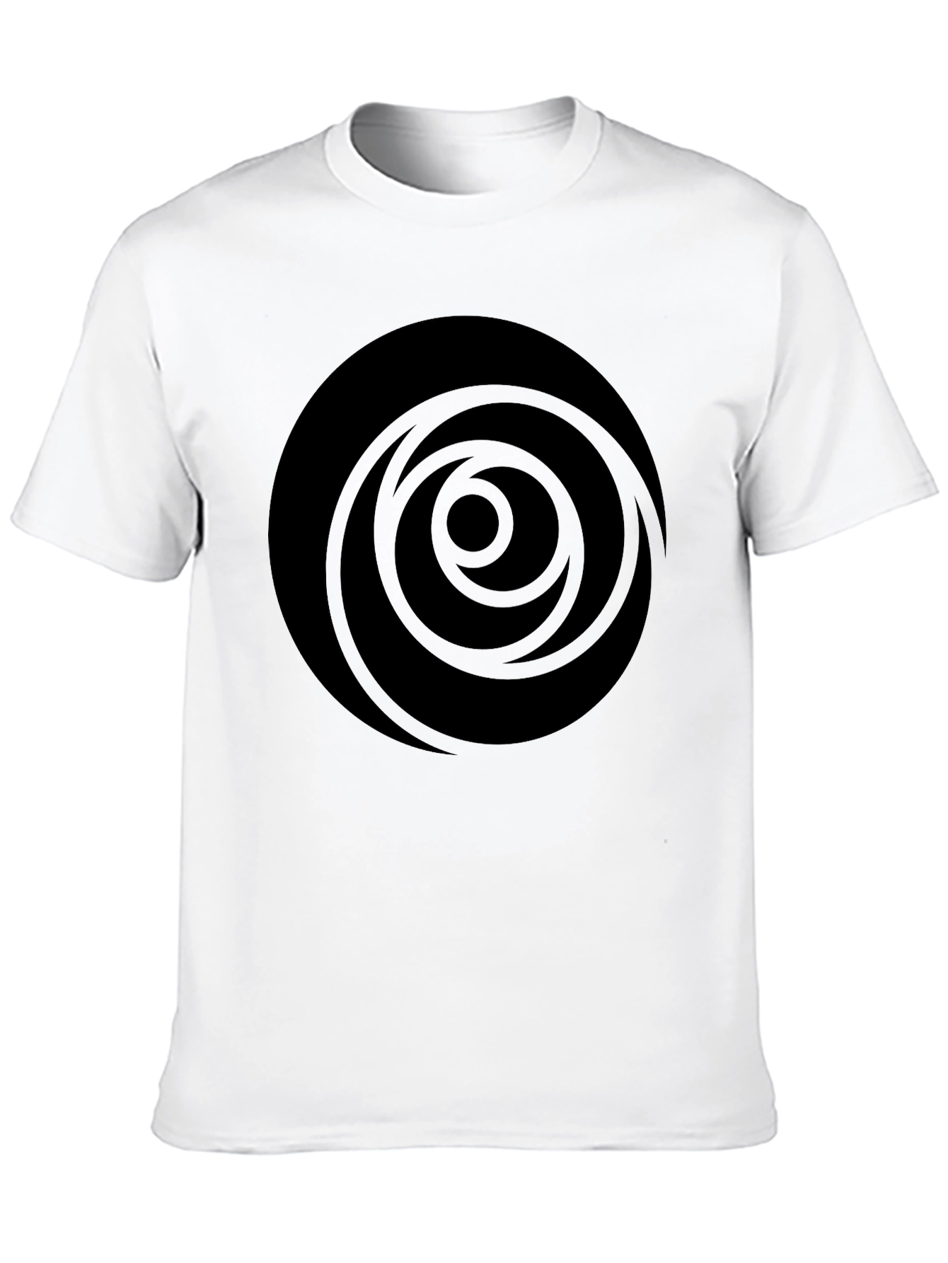 Abstract Circle Graphic Tee - Stylish Black Cotton T-Shirt