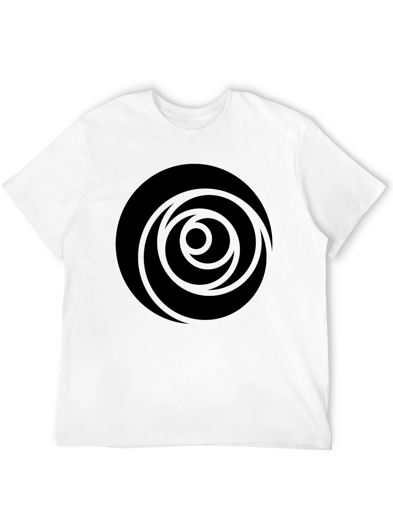 Abstract Circle Graphic Tee - Stylish Black Cotton T-Shirt