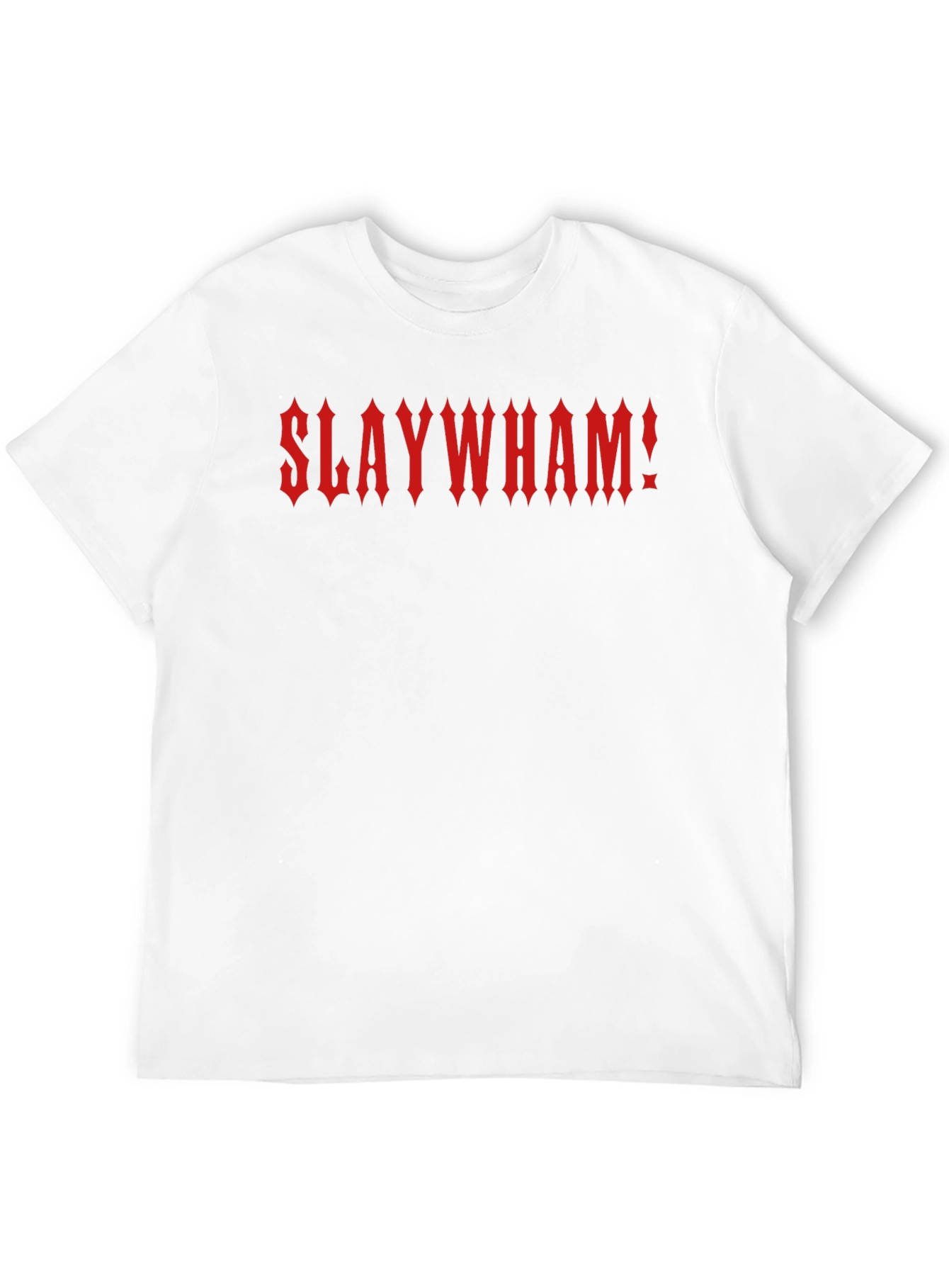 Slaywham! Gothic Red Text Black T-Shirt
