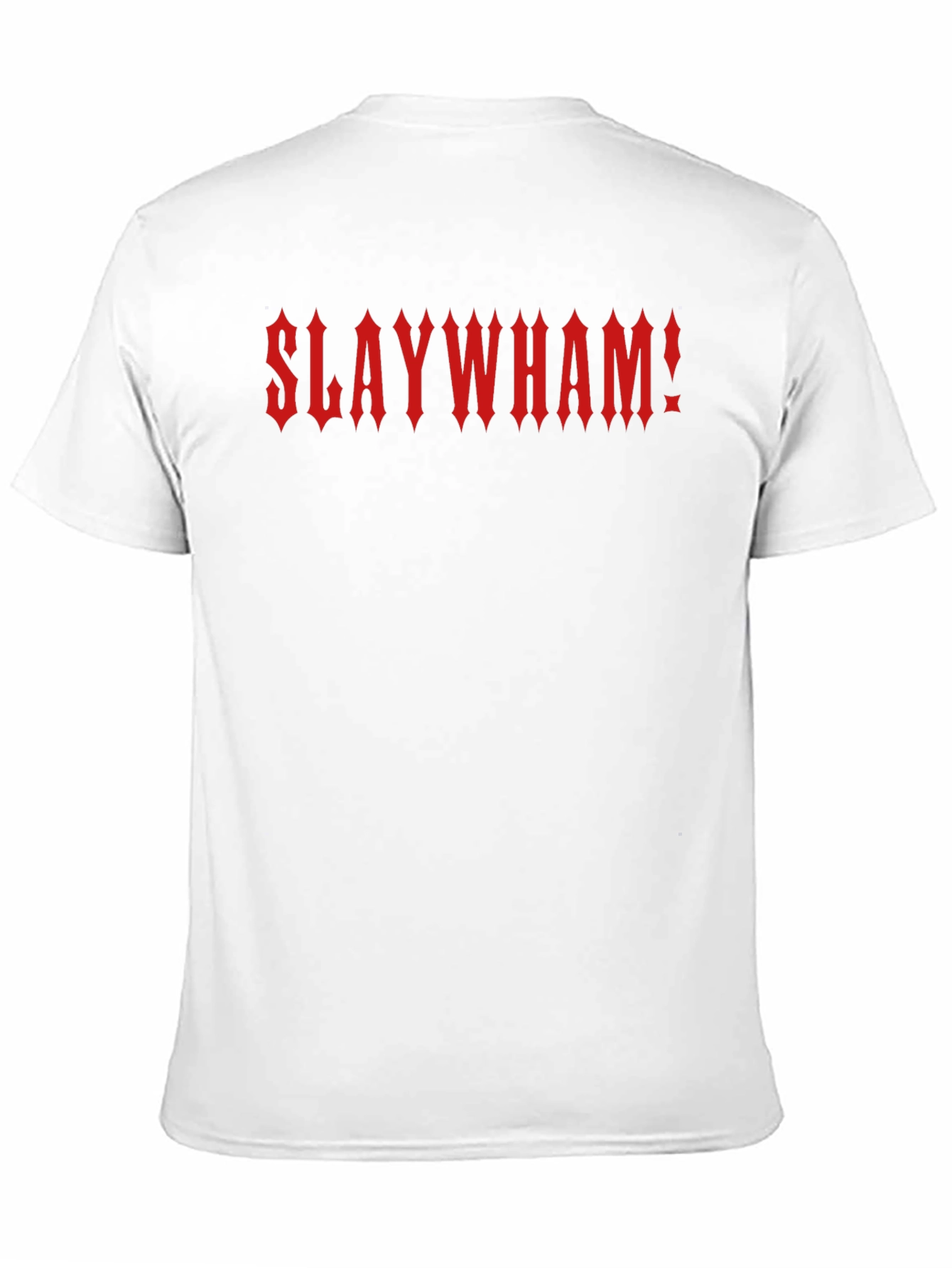 Slaywham! Gothic Red Text Black T-Shirt