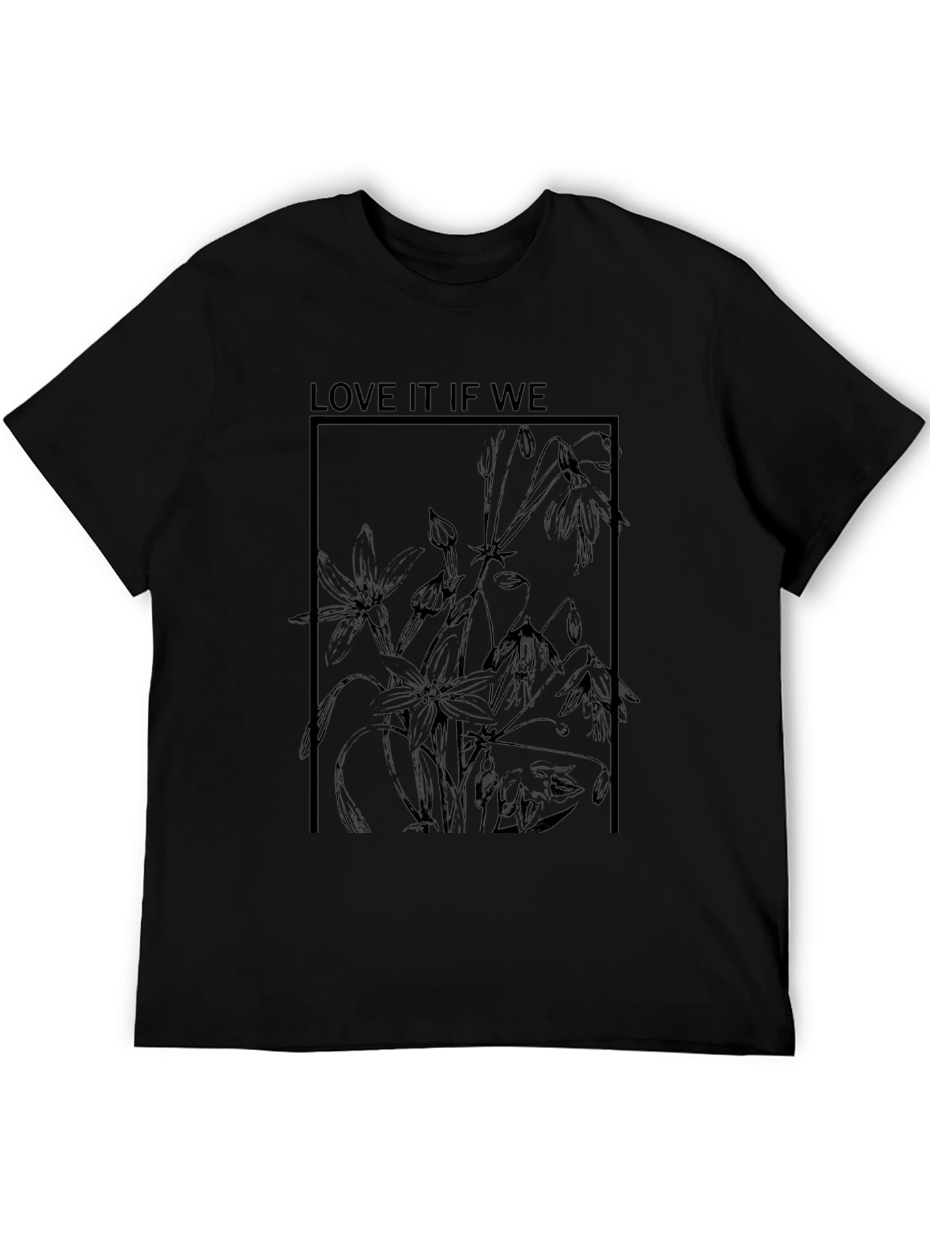 Botanical Graphic Tee - Stylish Black T-Shirt