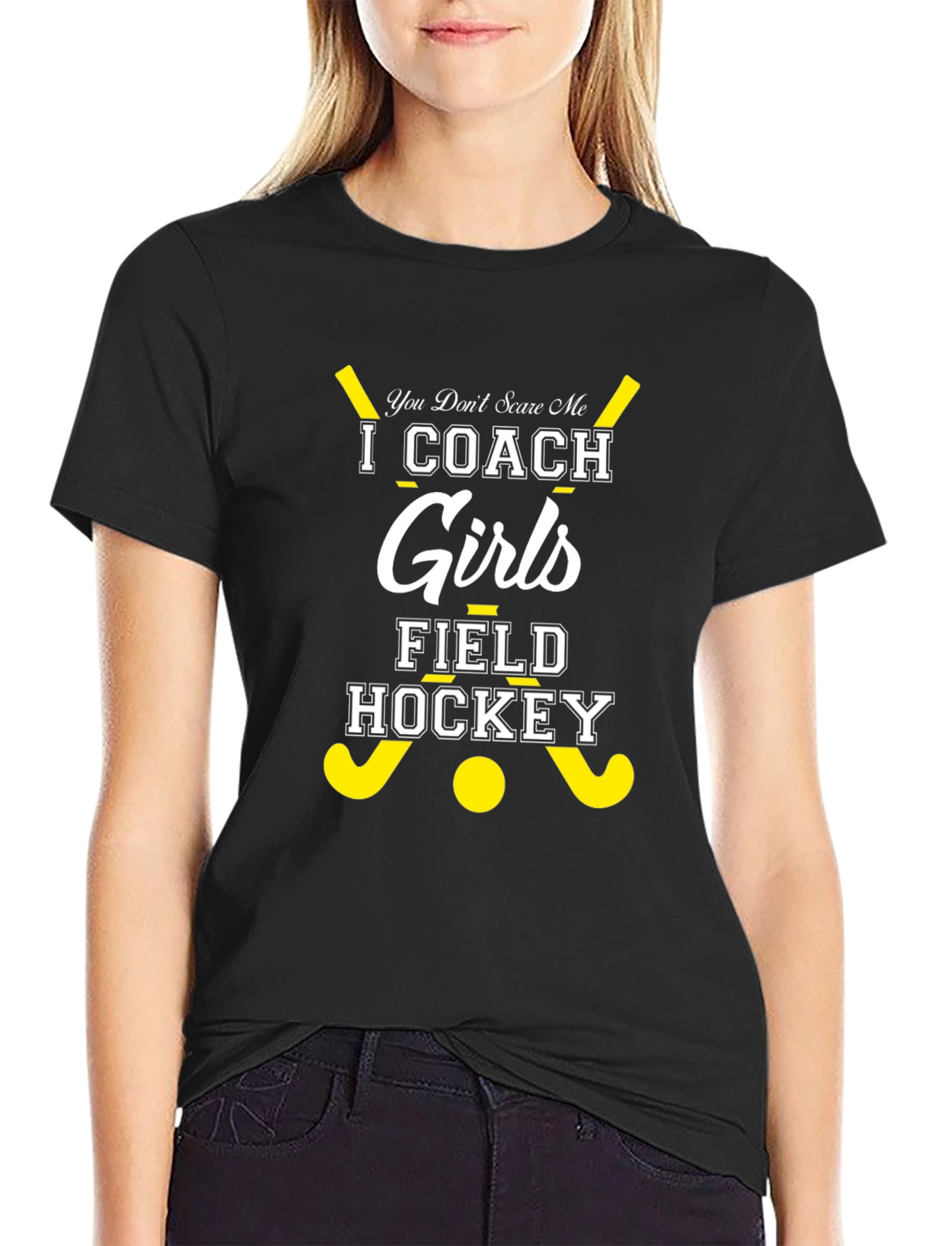 I Coach Girls Field Hockey Graphic T-Shirt