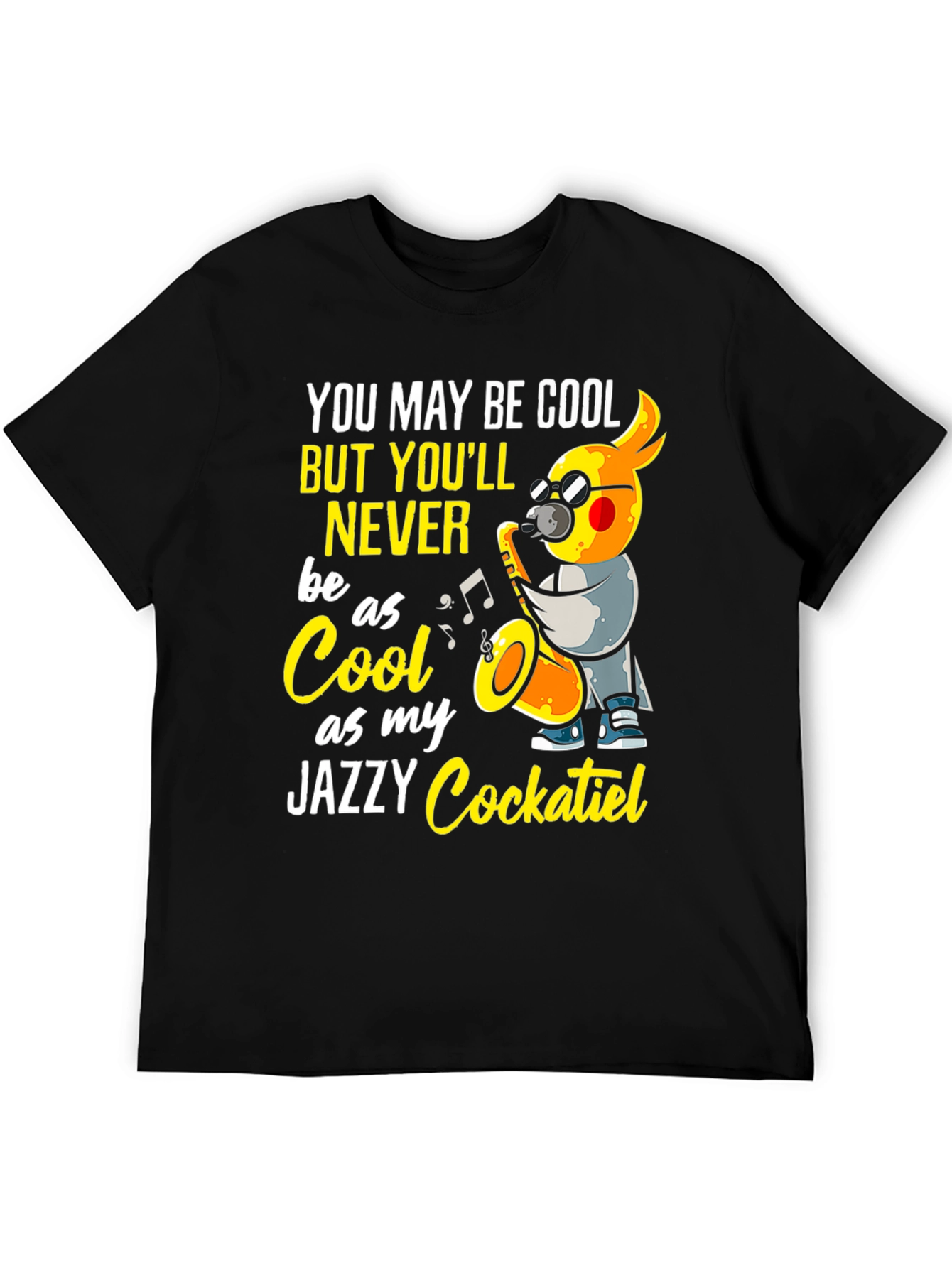 Jazzy Cockatiel T-Shirt - Cool Music Bird Tee