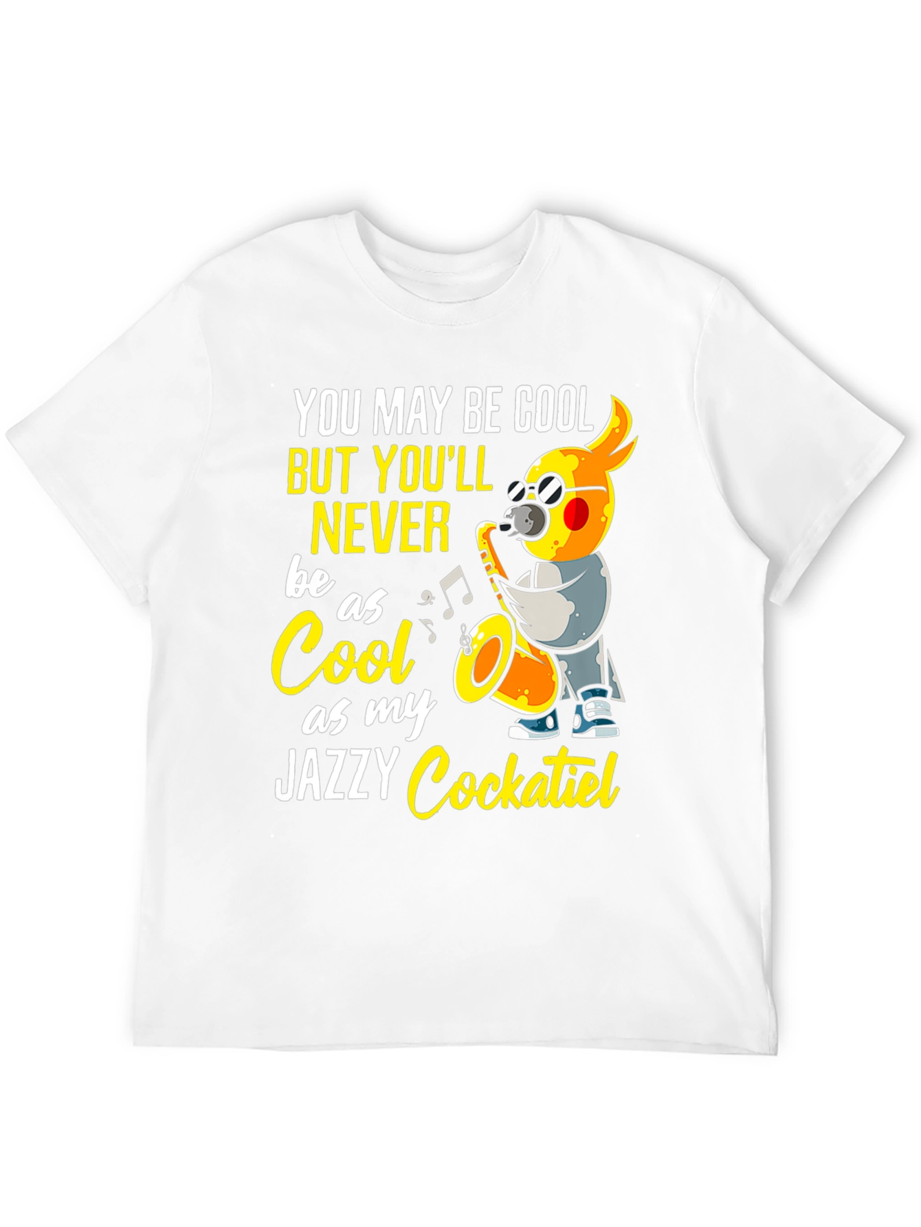Jazzy Cockatiel T-Shirt - Cool Music Bird Tee