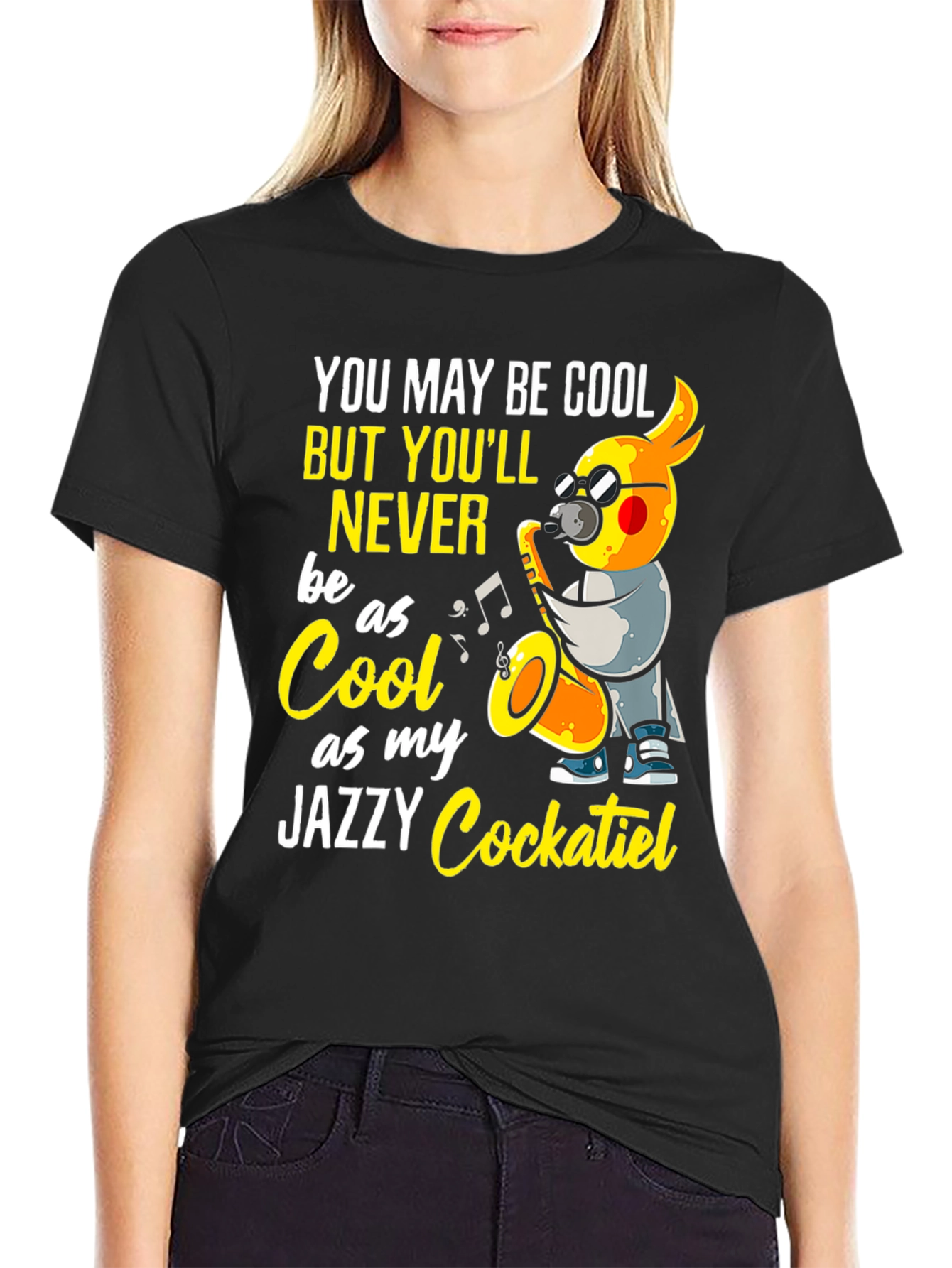 Jazzy Cockatiel T-Shirt - Cool Music Bird Tee