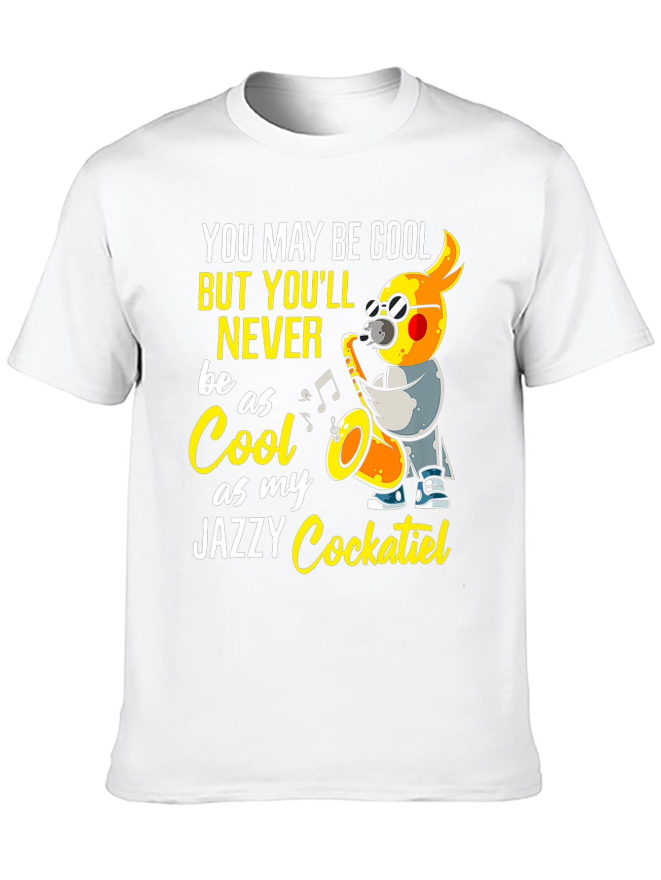 Jazzy Cockatiel T-Shirt - Cool Music Bird Tee