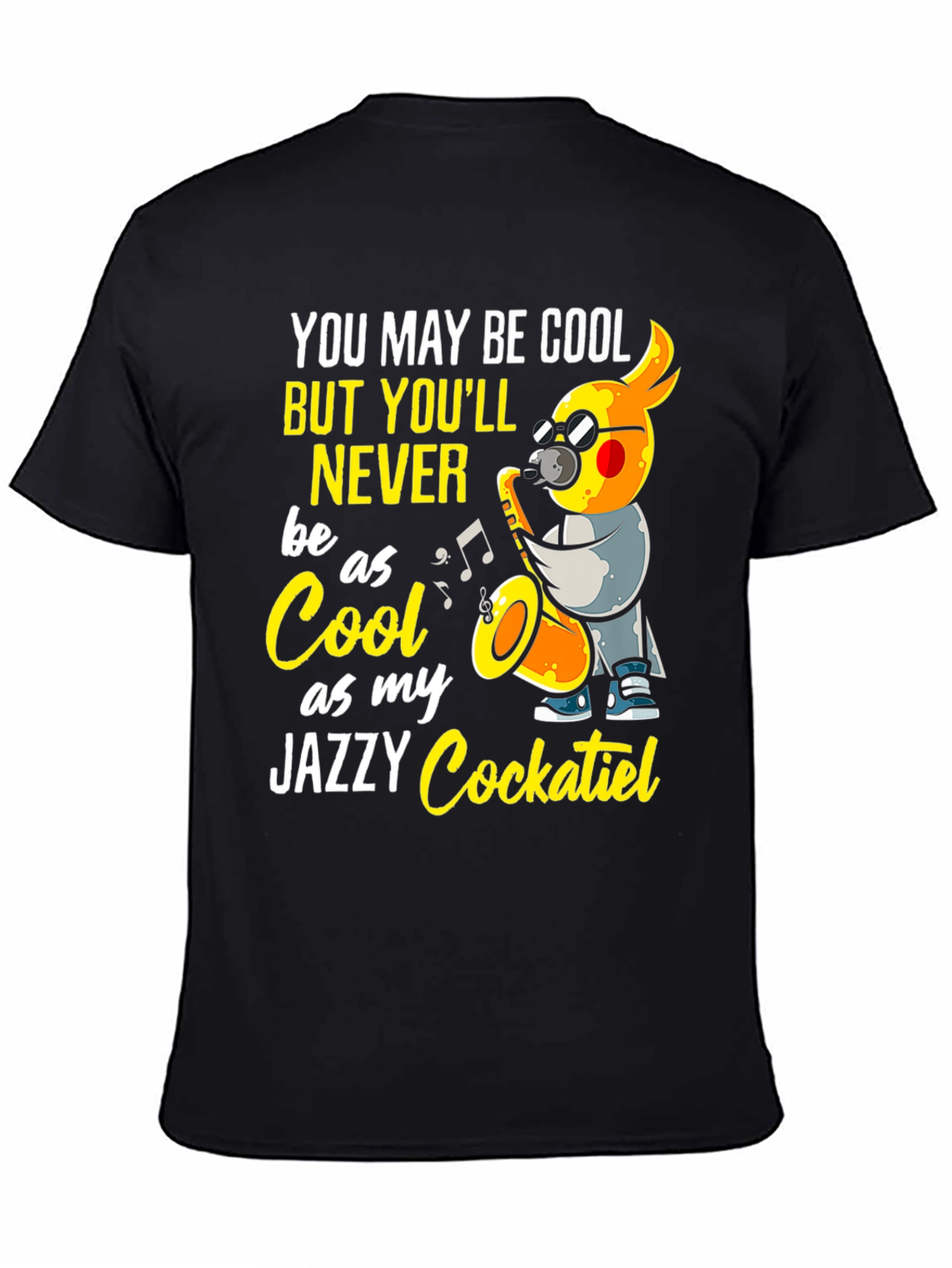 Jazzy Cockatiel T-Shirt - Cool Music Bird Tee