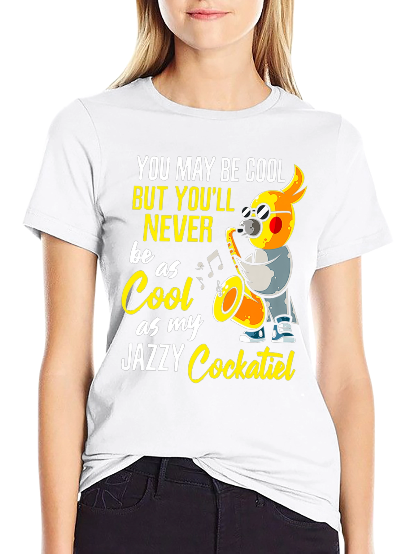 Jazzy Cockatiel T-Shirt - Cool Music Bird Tee
