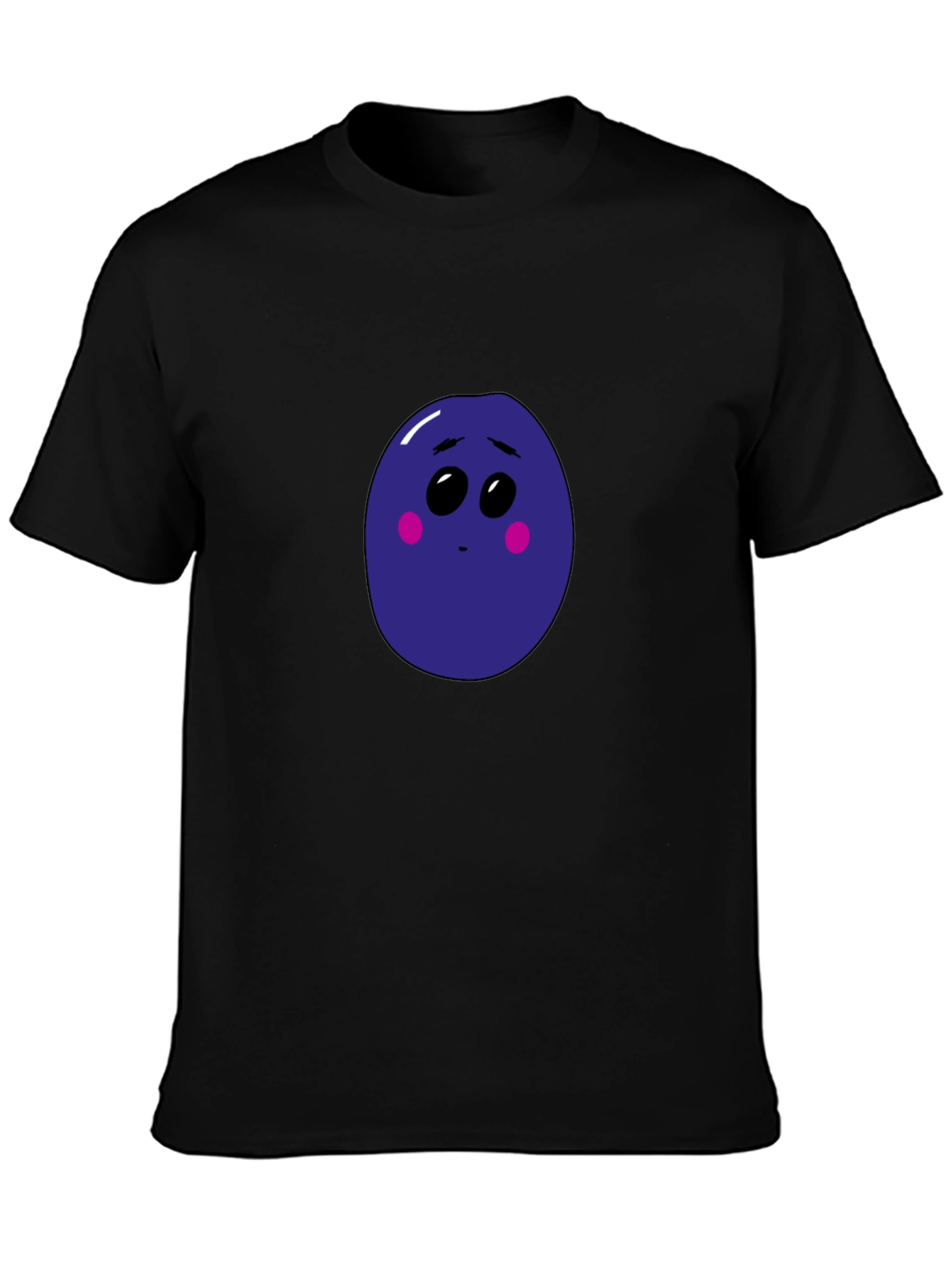 Sad Blueberry Graphic Black T-Shirt