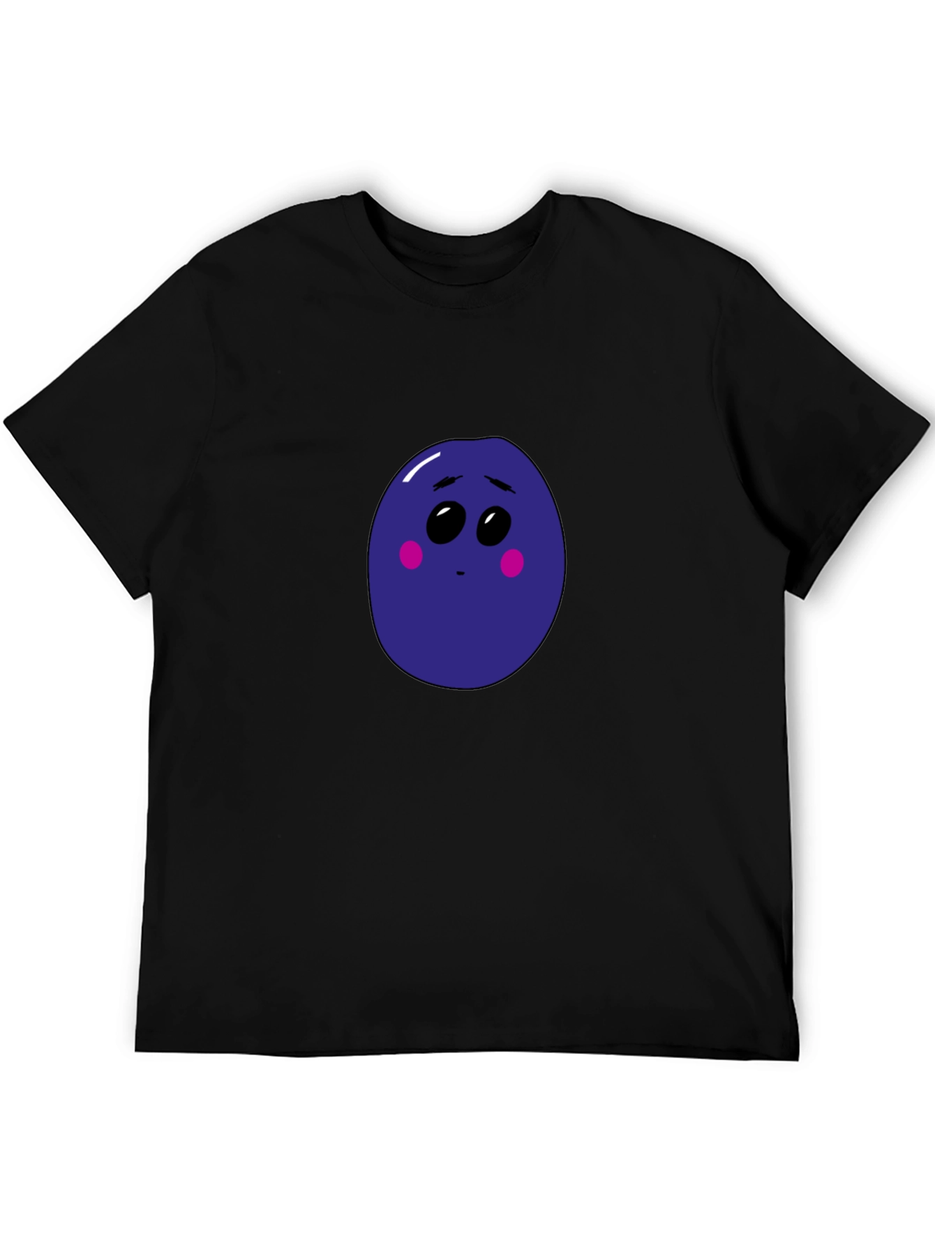 Sad Blueberry Graphic Black T-Shirt