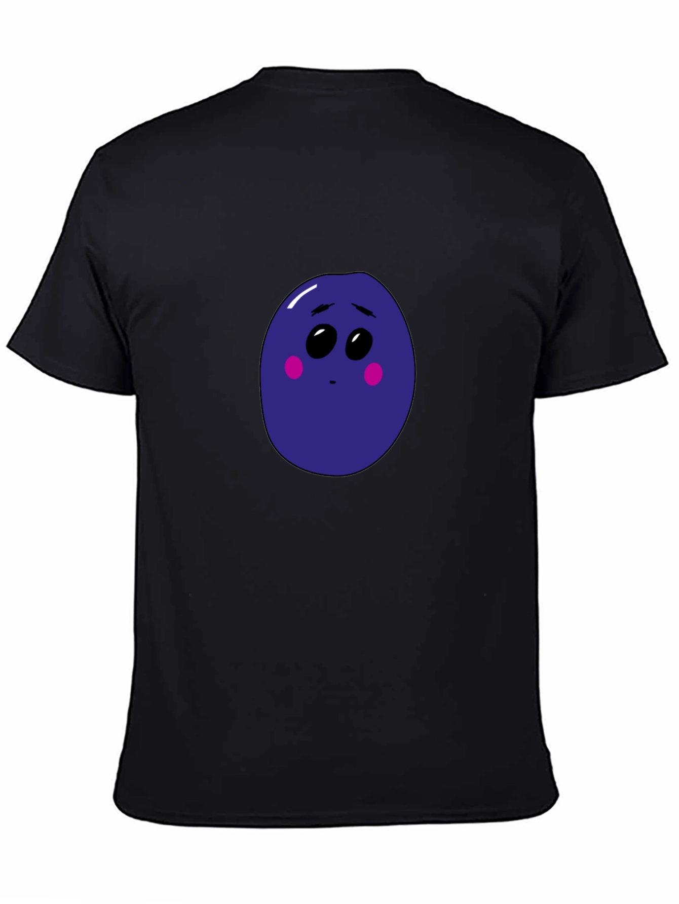 Sad Blueberry Graphic Black T-Shirt