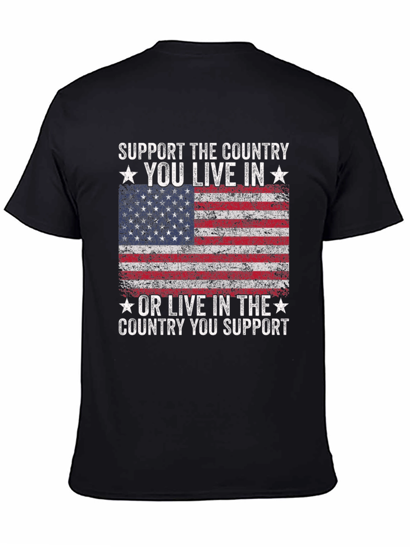 Patriotic American Flag Graphic T-Shirt