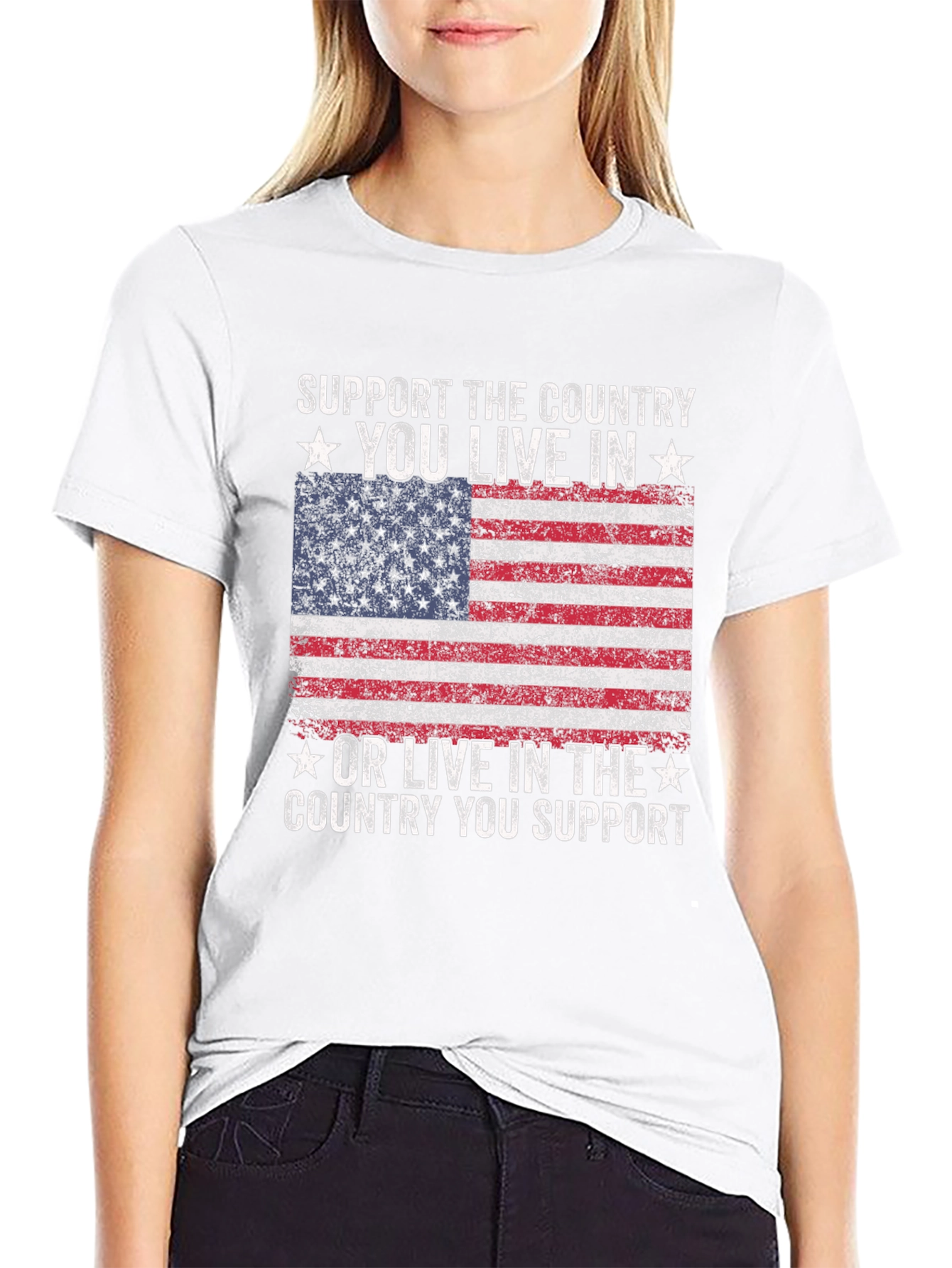 Patriotic American Flag Graphic T-Shirt