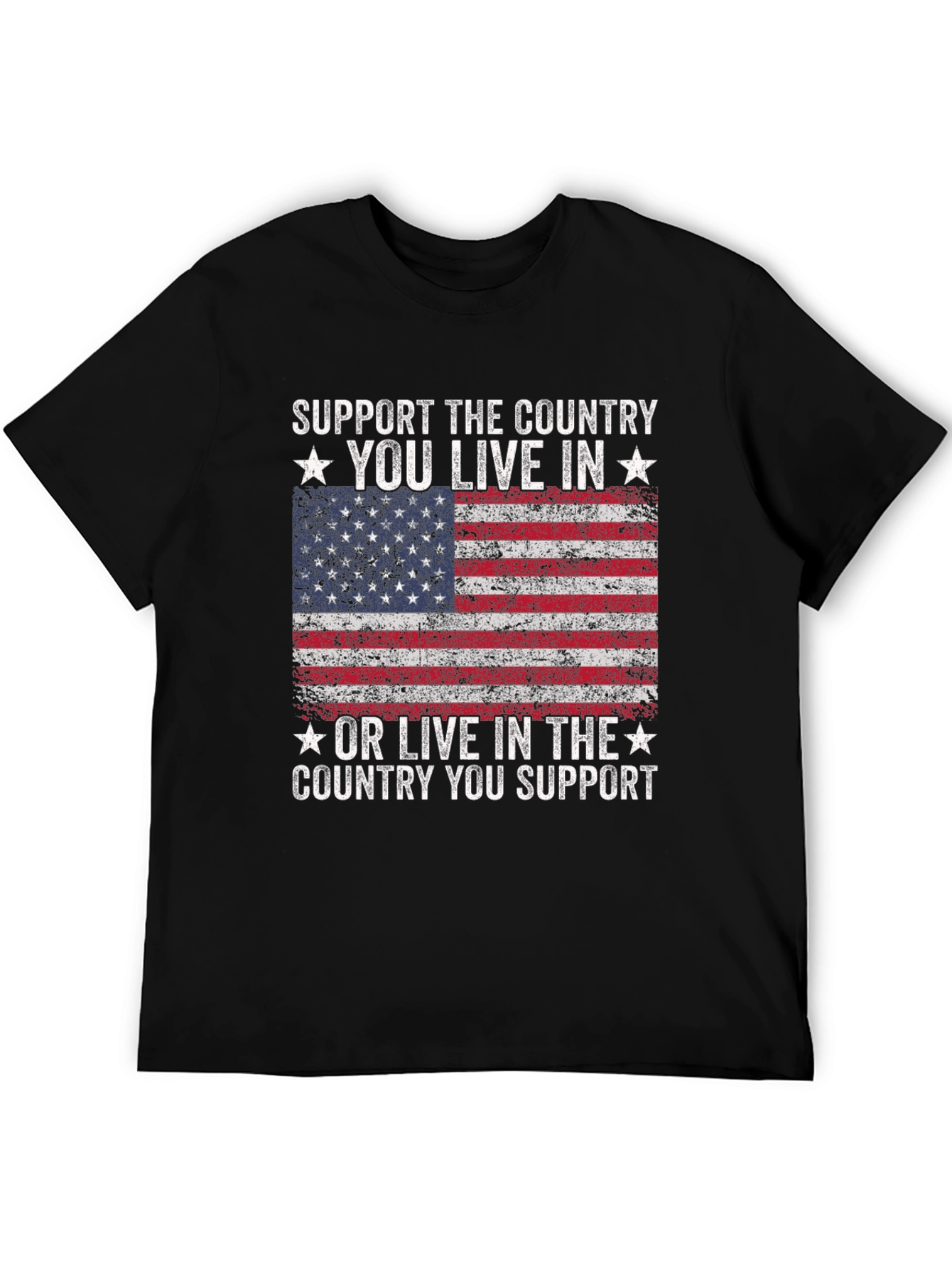 Patriotic American Flag Graphic T-Shirt