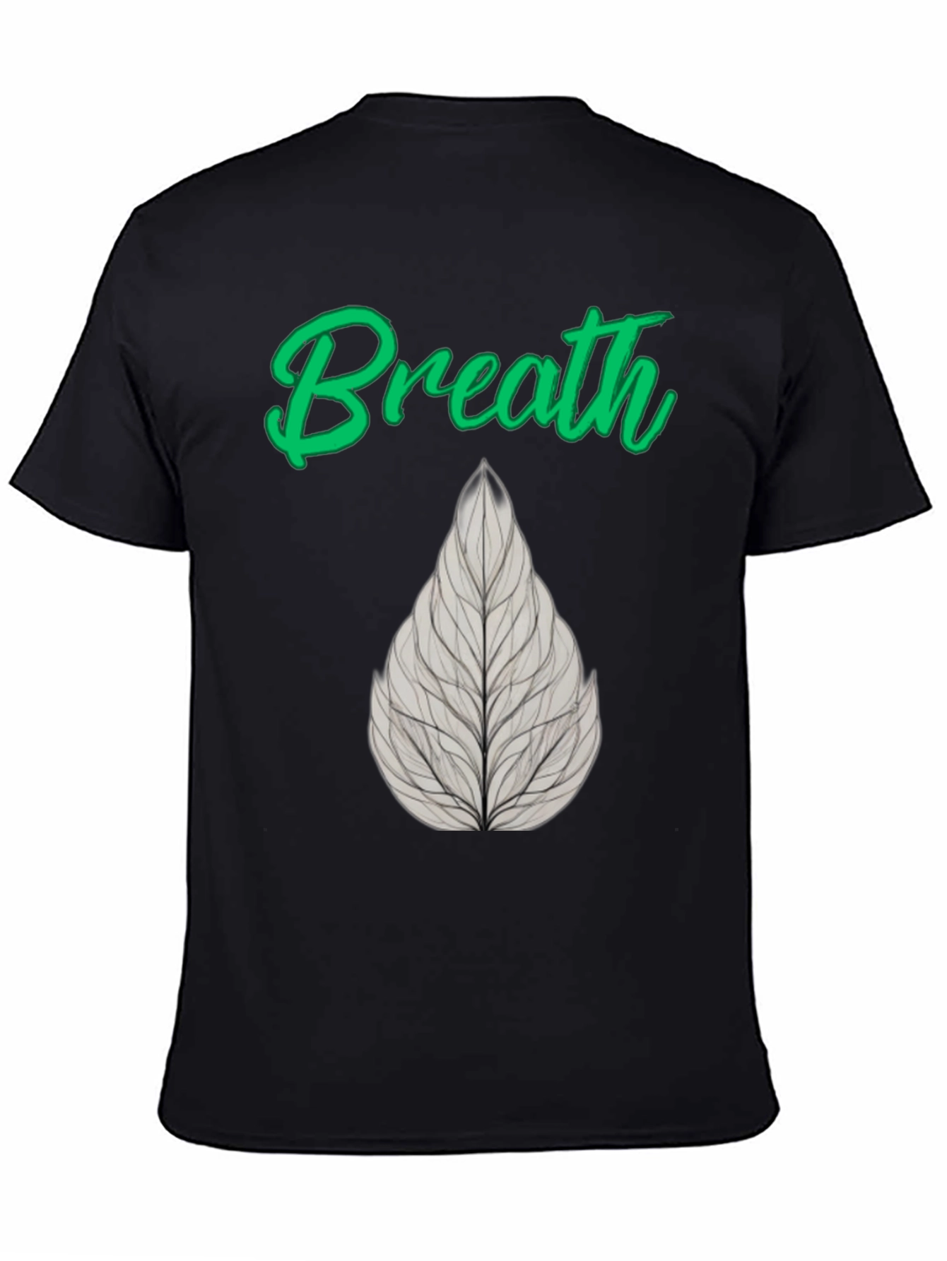 Breath Leaf Black T-Shirt