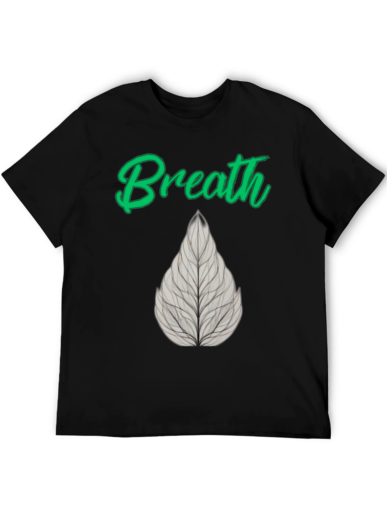Breath Leaf Black T-Shirt