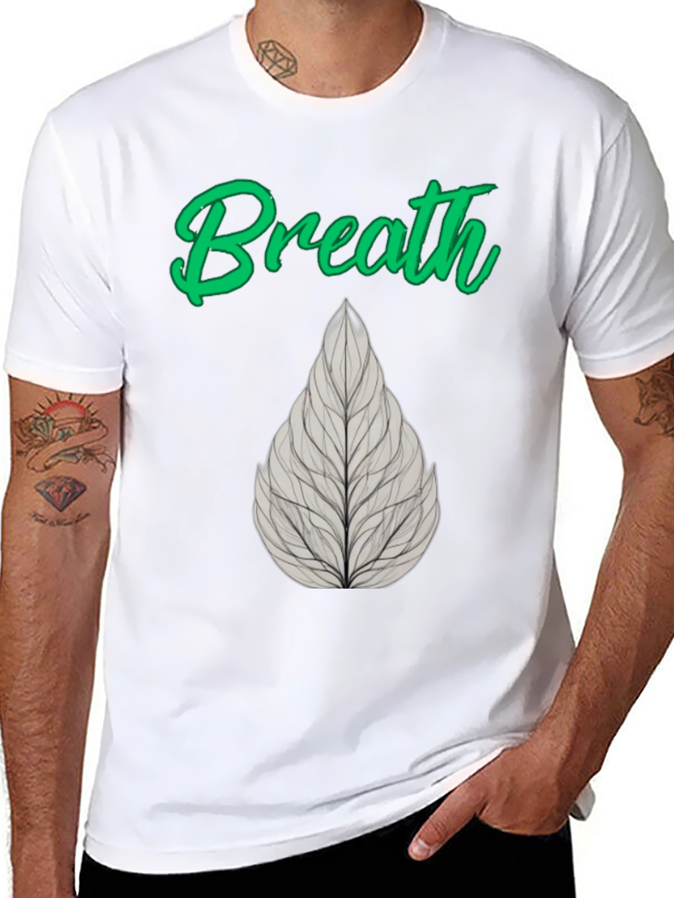 Breath Leaf Black T-Shirt