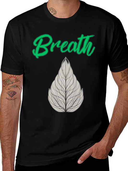 Breath Leaf Black T-Shirt