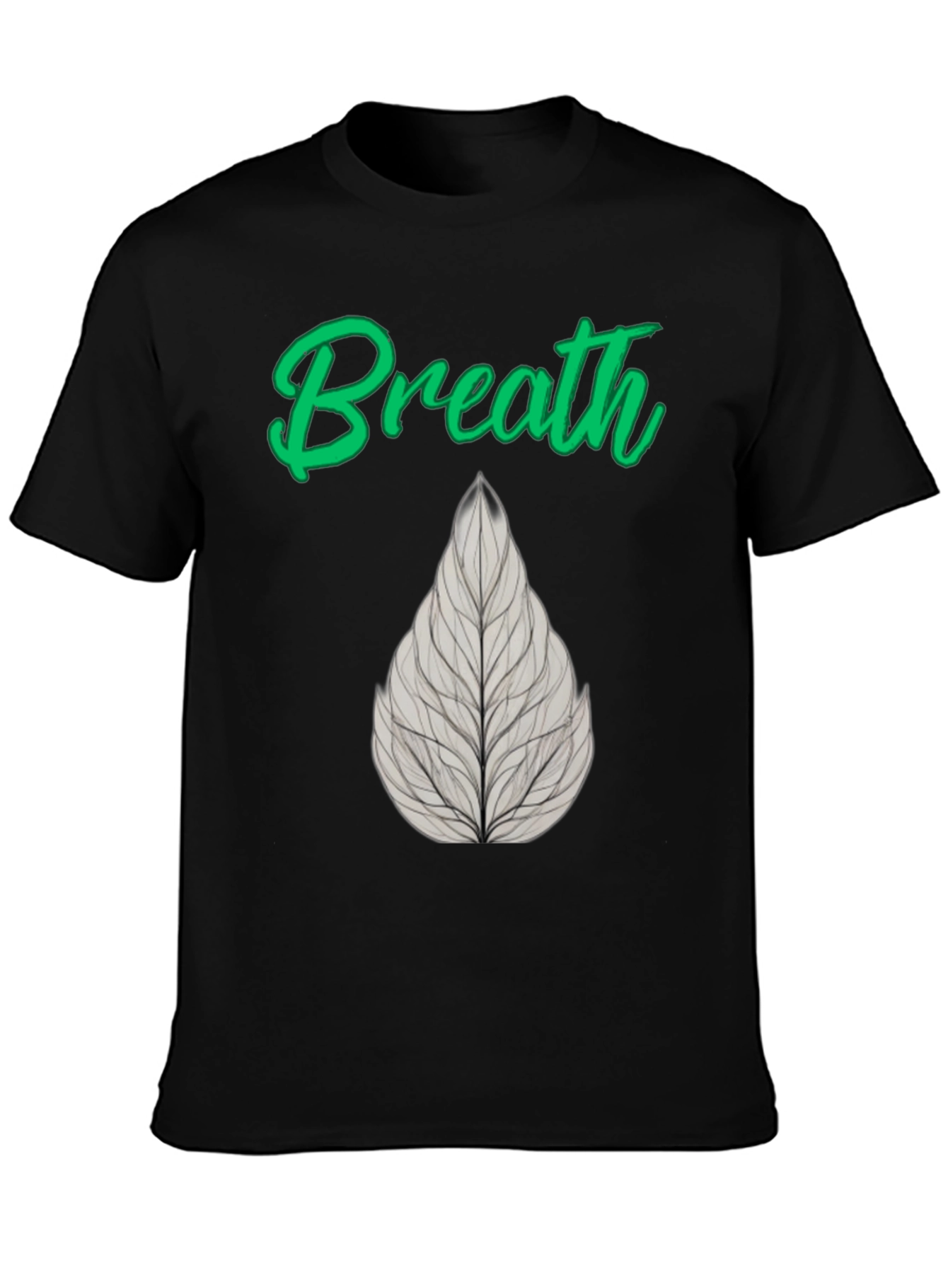 Breath Leaf Black T-Shirt