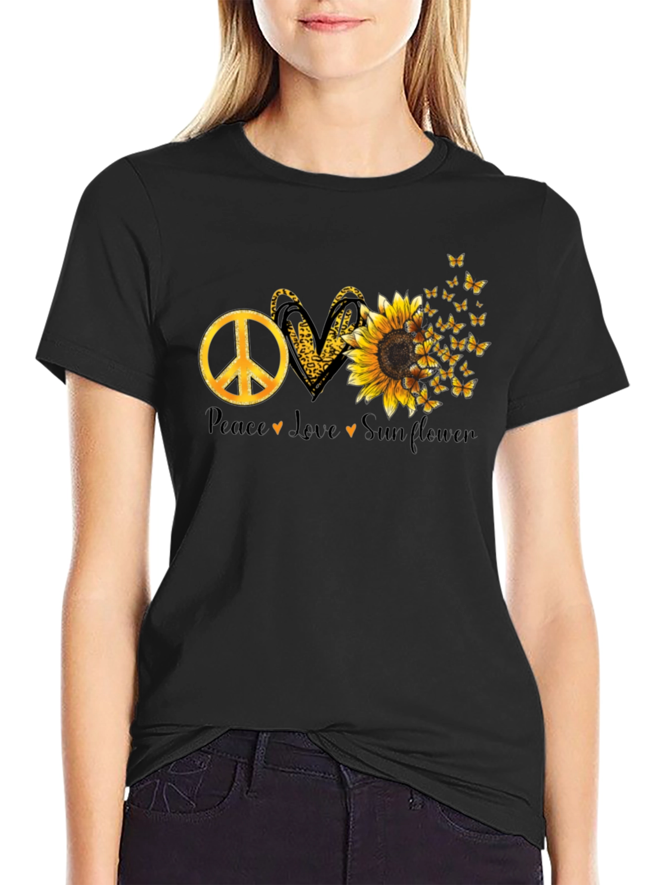 Peace Love Sunflower Graphic Tee