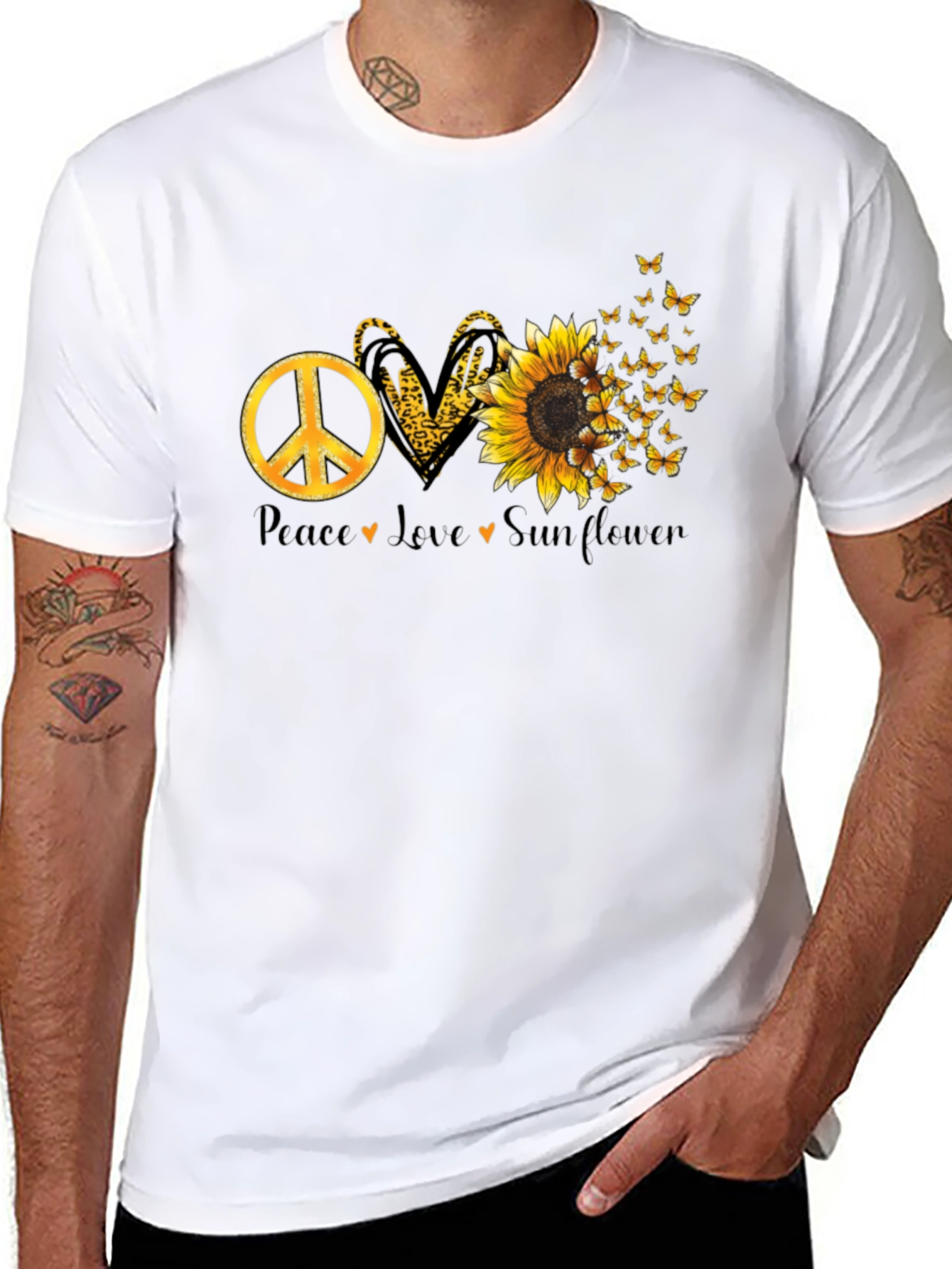 Peace Love Sunflower Graphic Tee