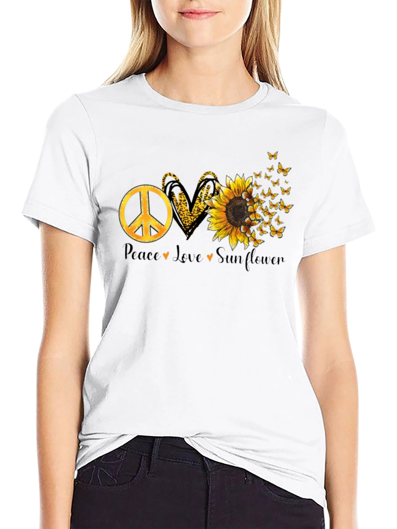 Peace Love Sunflower Graphic Tee