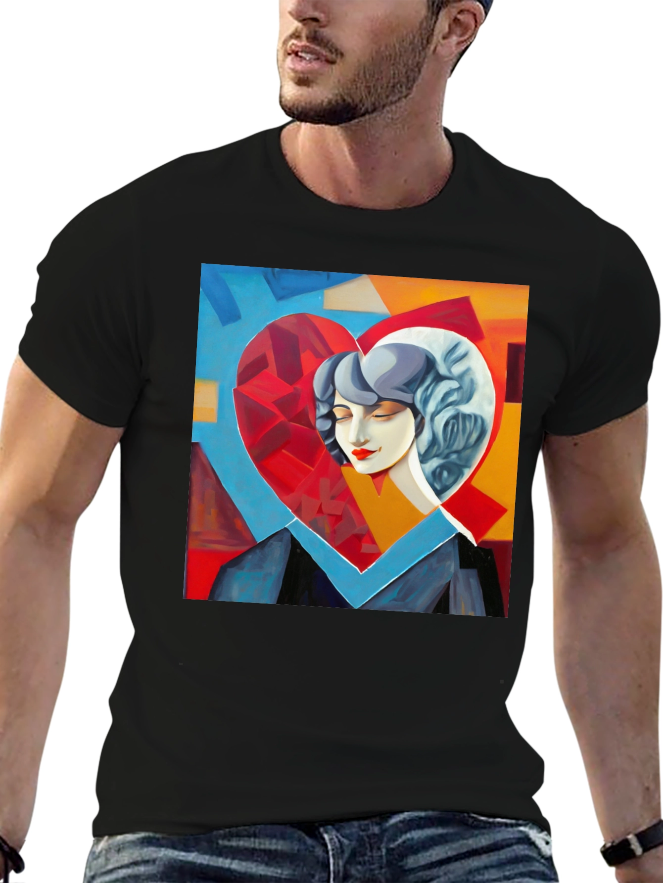 Abstract Heart Art Graphic Tee - Stylish & Unique