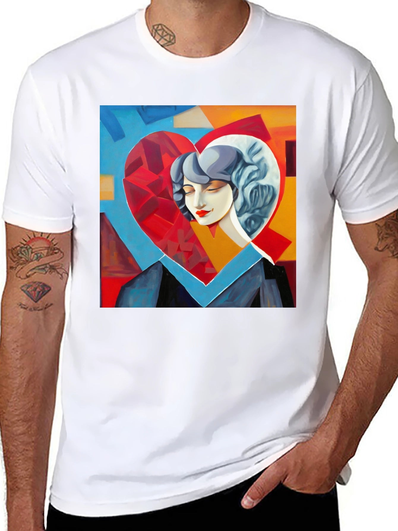 Abstract Heart Art Graphic Tee - Stylish & Unique