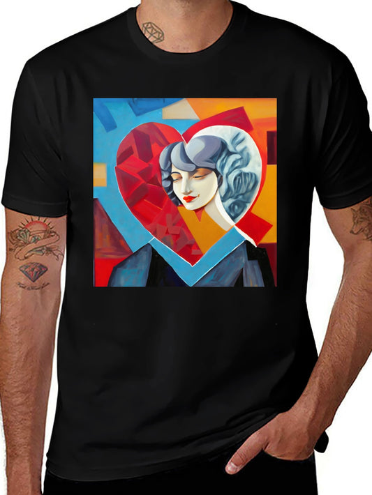 Abstract Heart Art Graphic Tee - Stylish & Unique