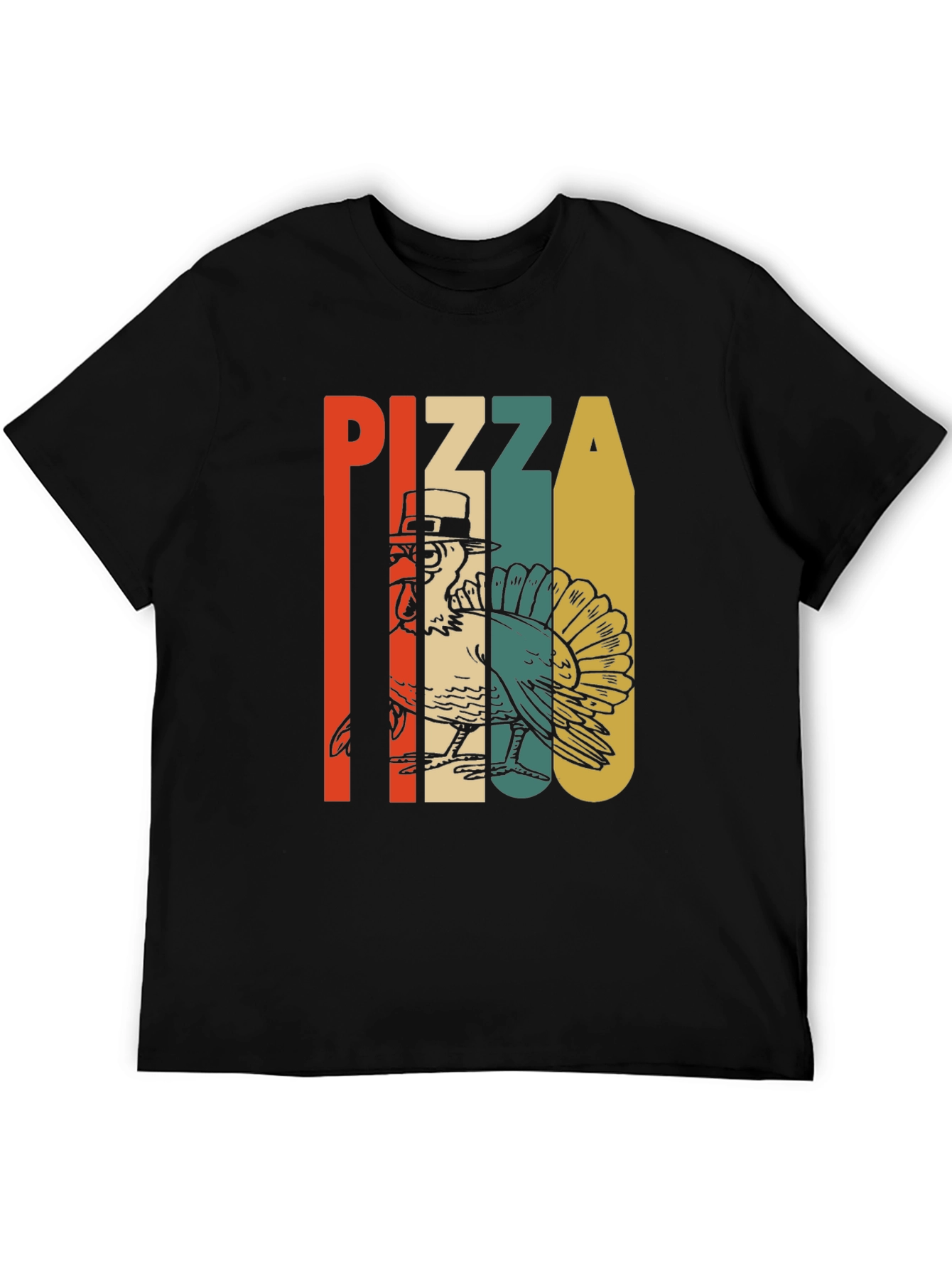 Pizza Turkey Graphic T-Shirt - Thanksgiving Holiday Tee