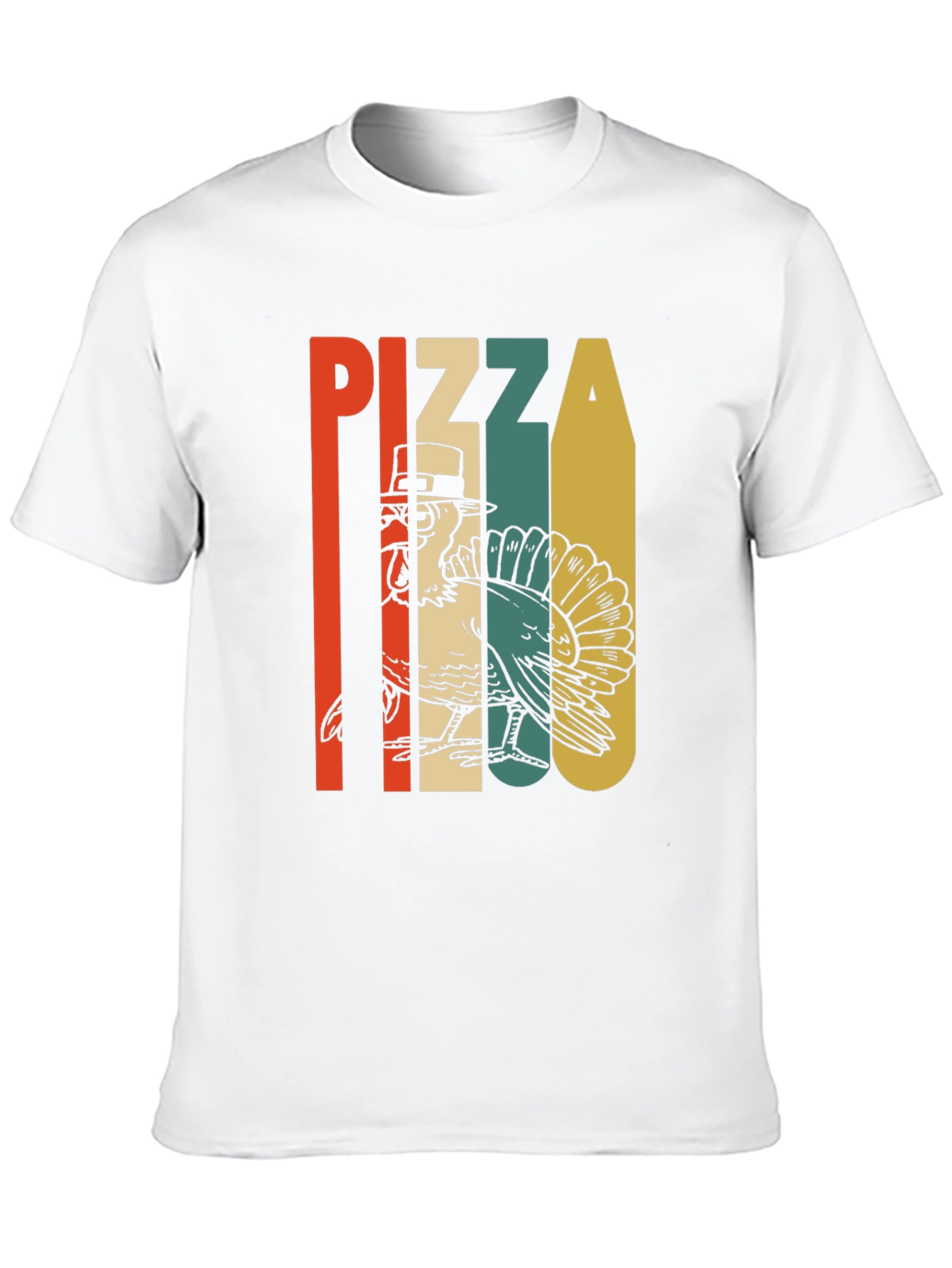 Pizza Turkey Graphic T-Shirt - Thanksgiving Holiday Tee
