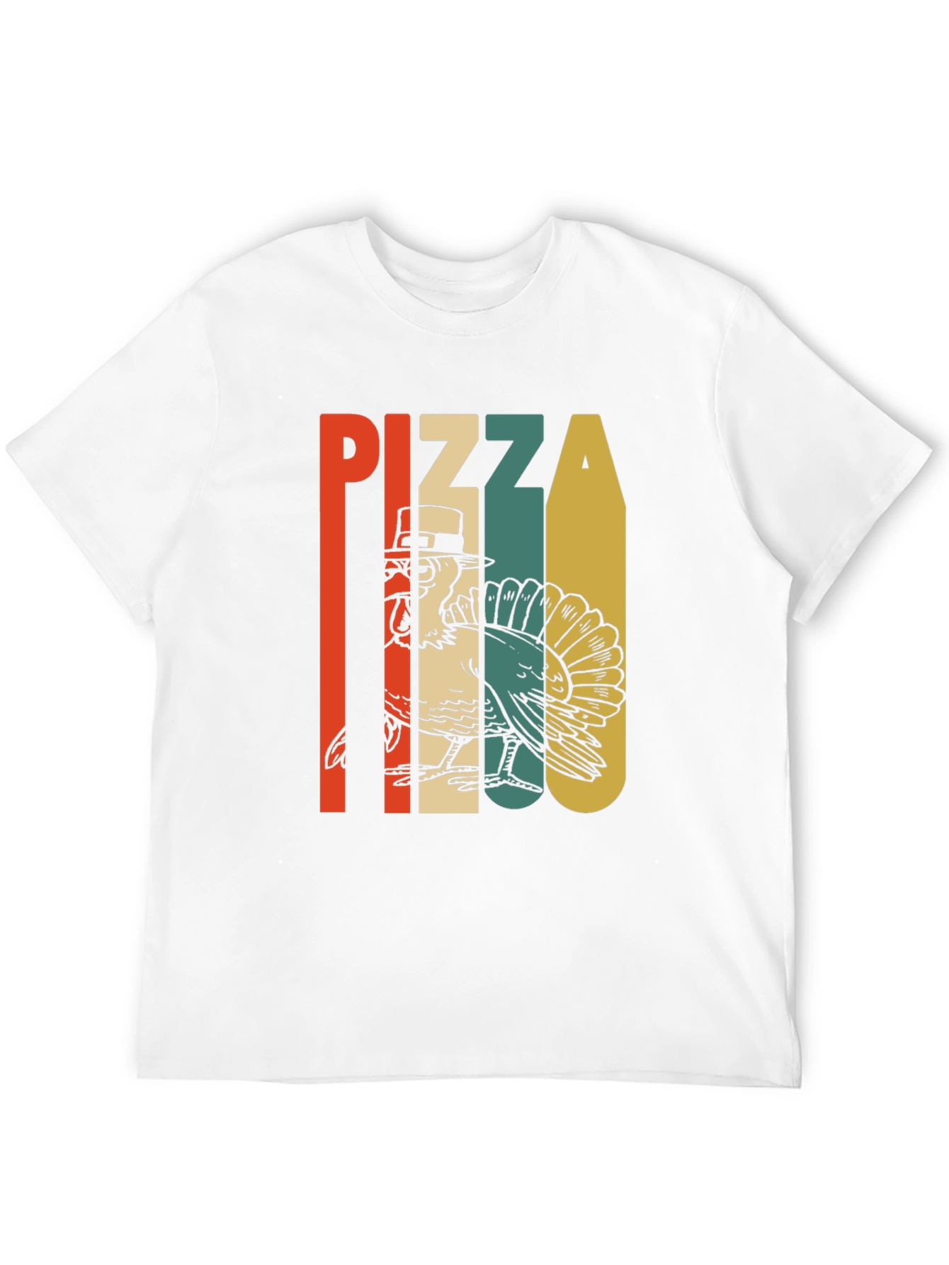 Pizza Turkey Graphic T-Shirt - Thanksgiving Holiday Tee