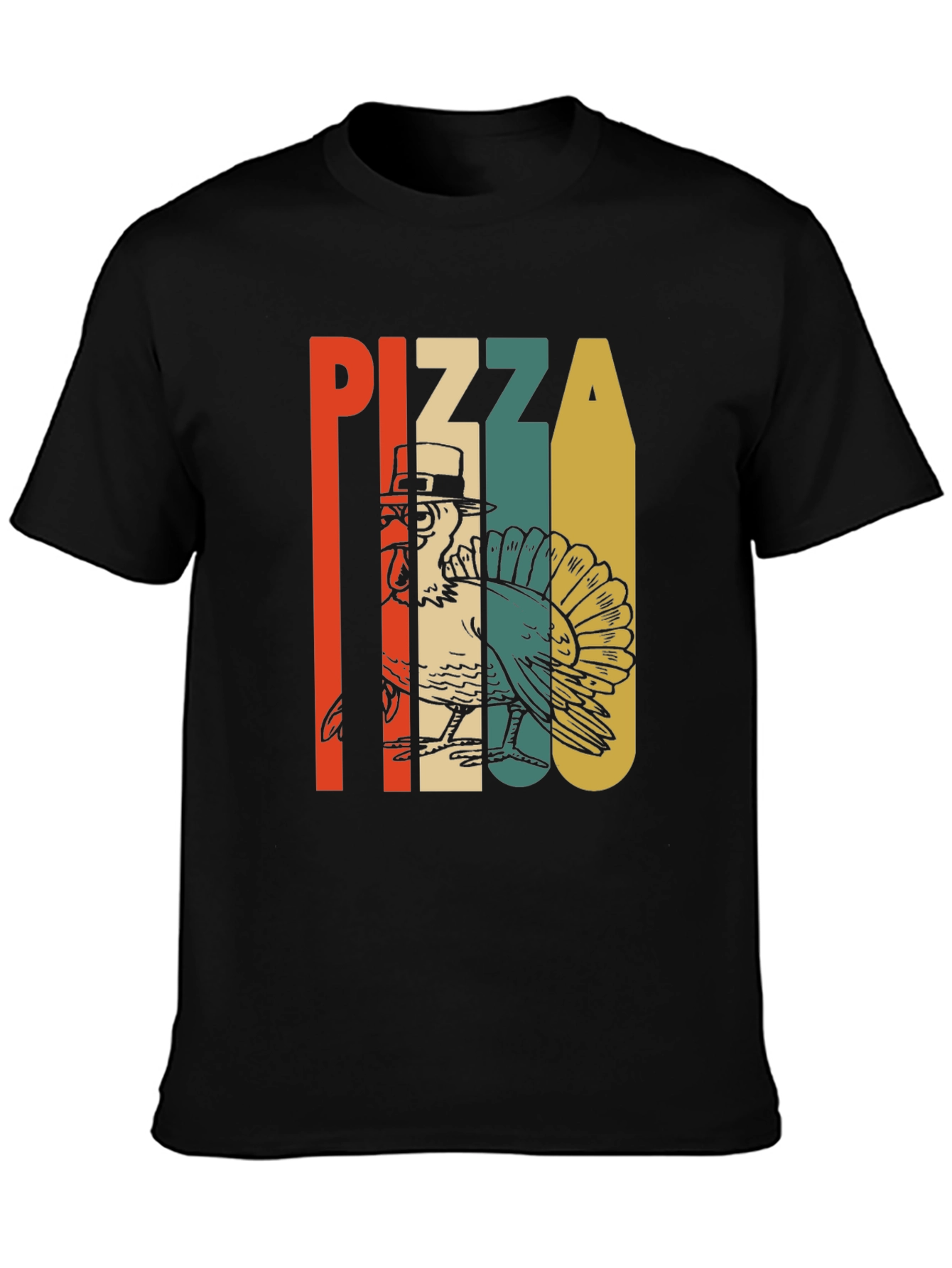 Pizza Turkey Graphic T-Shirt - Thanksgiving Holiday Tee