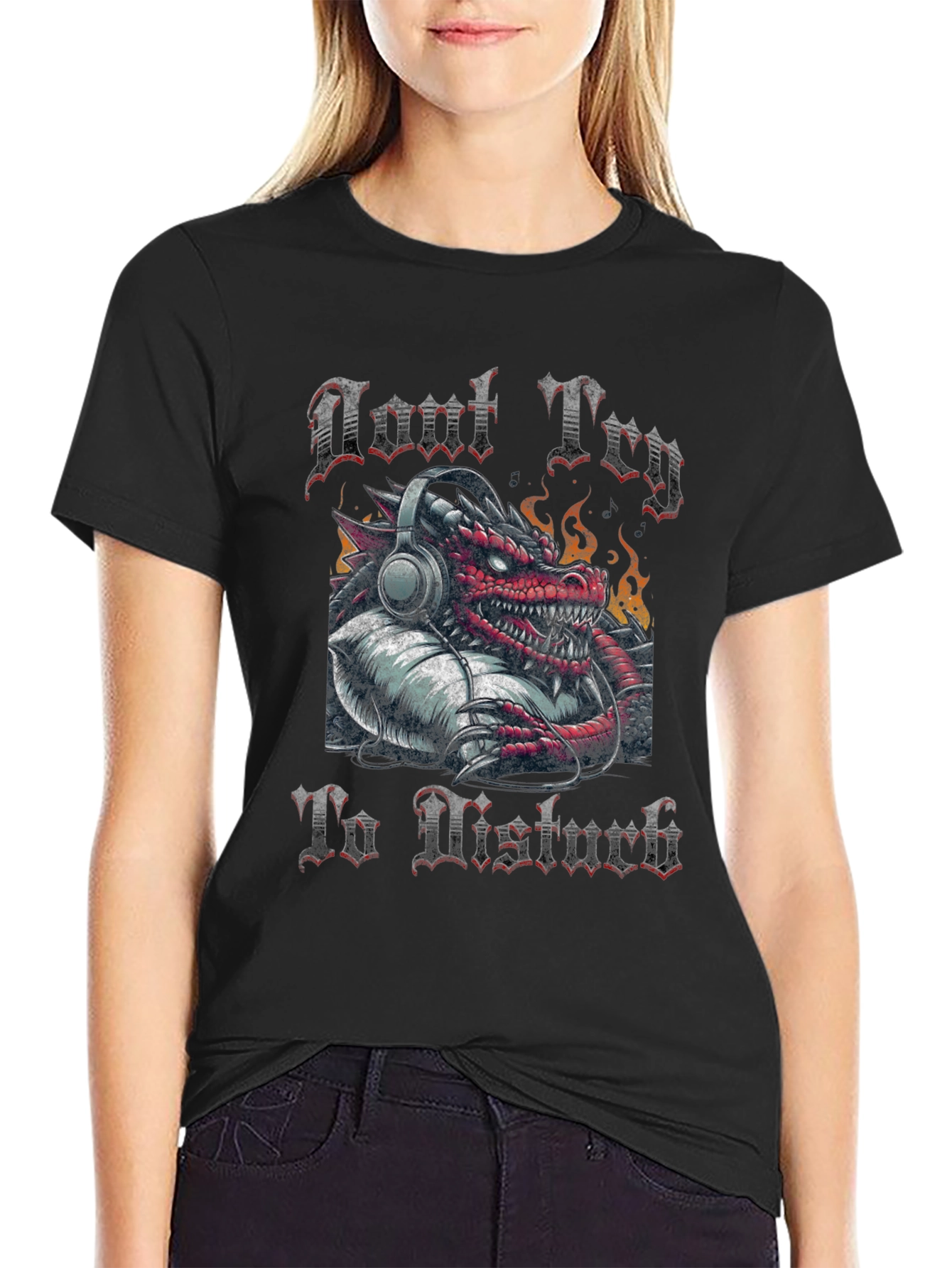 Dragon Headphones Graphic T-Shirt