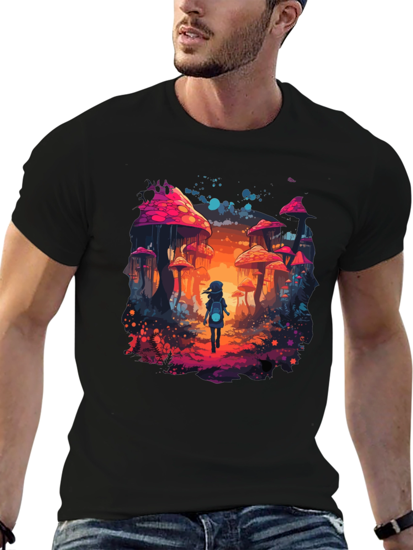 Mushroom Fantasy Graphic Tee - Unique Unisex Design