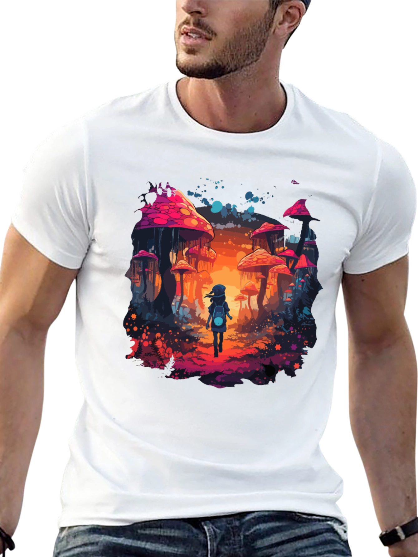 Mushroom Fantasy Graphic Tee - Unique Unisex Design