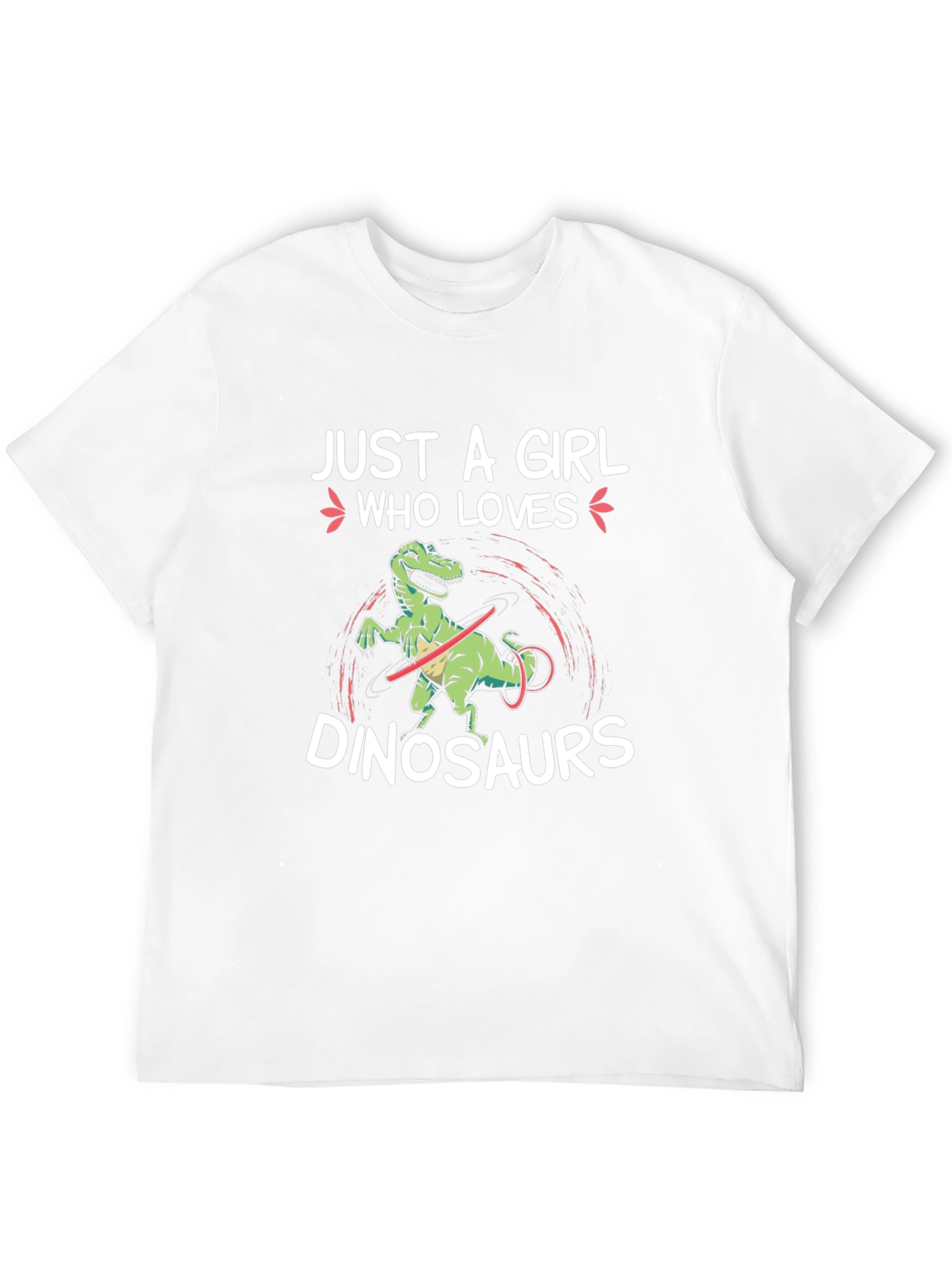 Girl Loves Dinosaurs Black T-Shirt