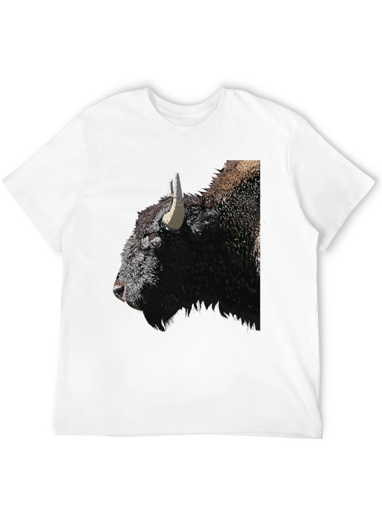 Bison Graphic Tee - Black Cotton T-Shirt