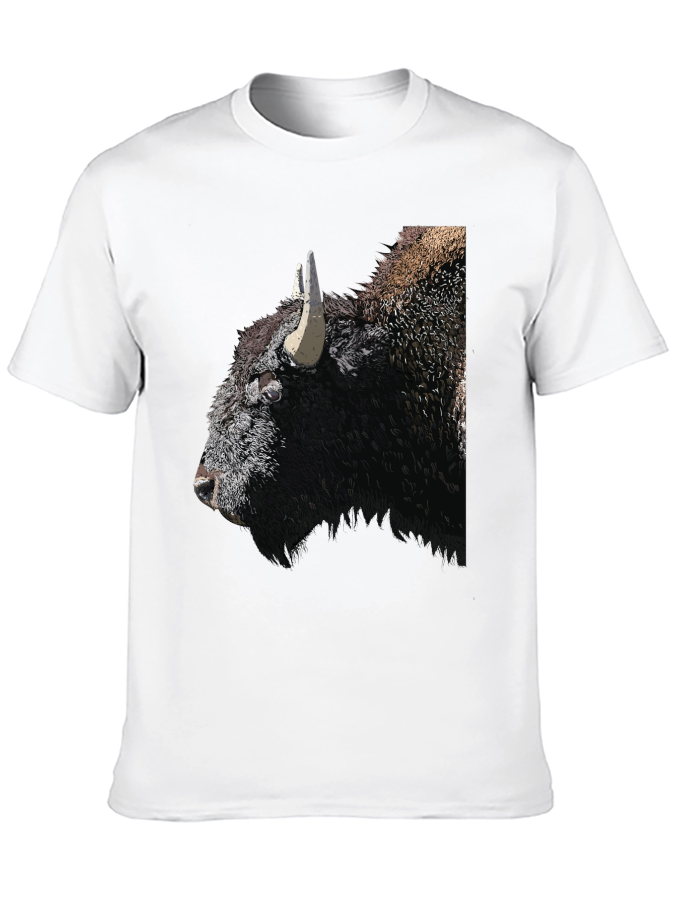 Bison Graphic Tee - Black Cotton T-Shirt