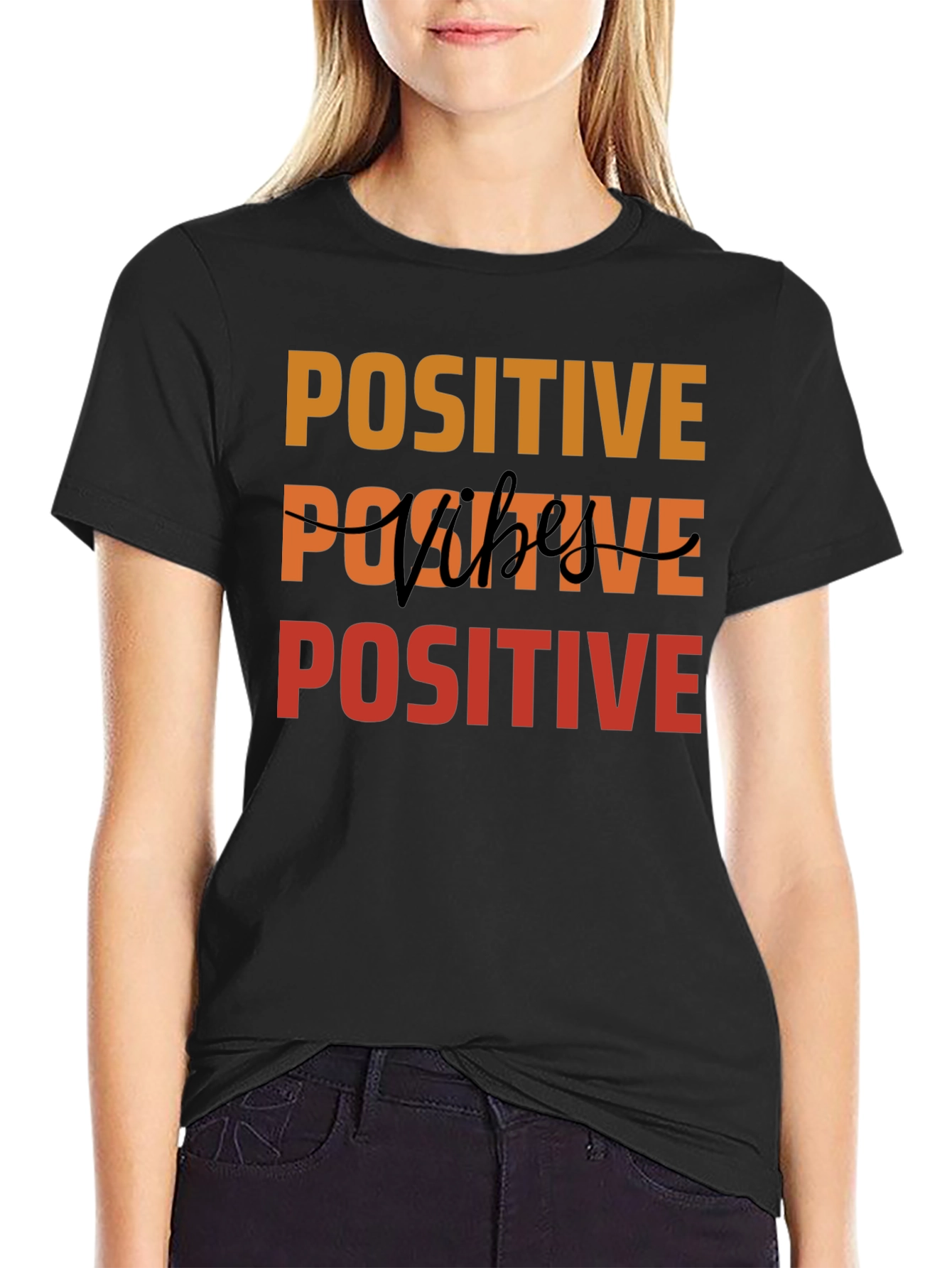 Positive Vibes Graphic Tee - Black