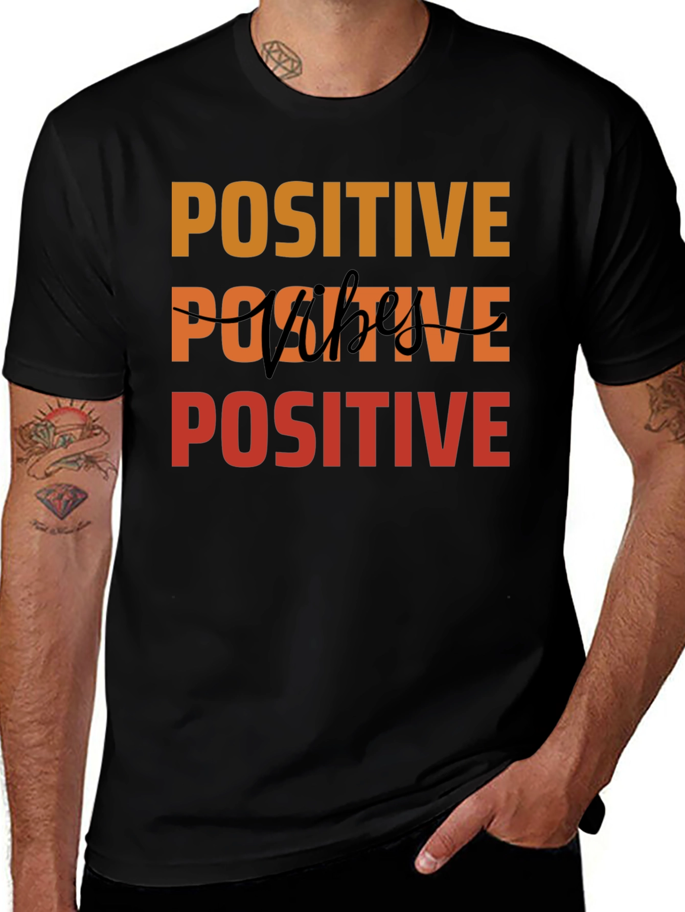 Positive Vibes Graphic Tee - Black