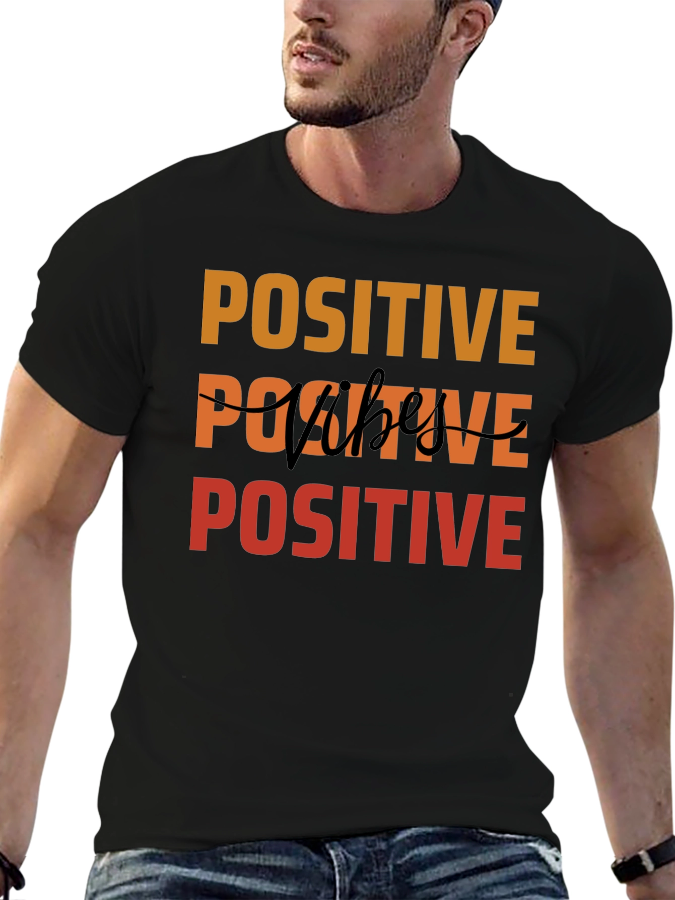 Positive Vibes Graphic Tee - Black