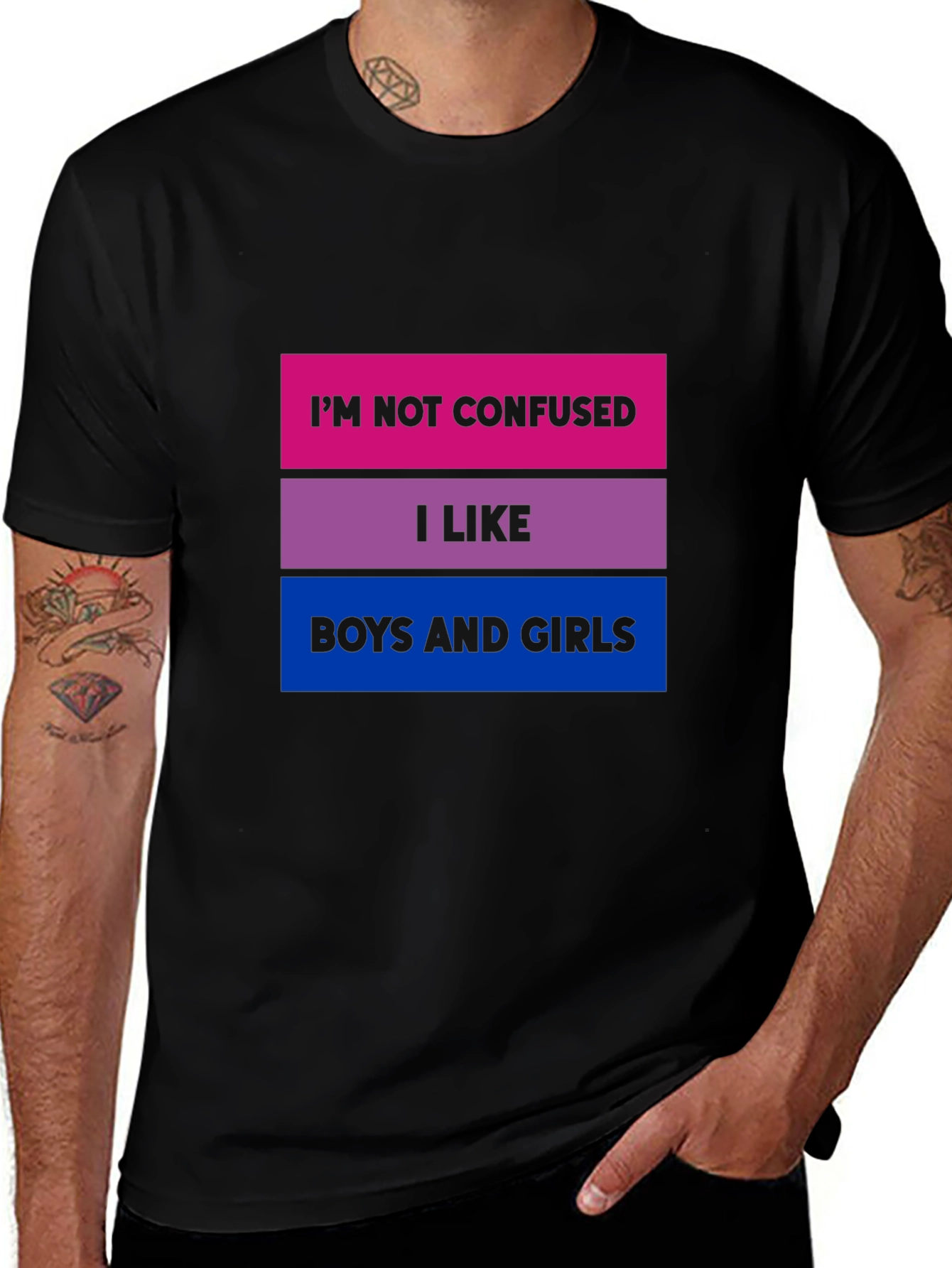 Bisexual Pride T-Shirt - Im Not Confused