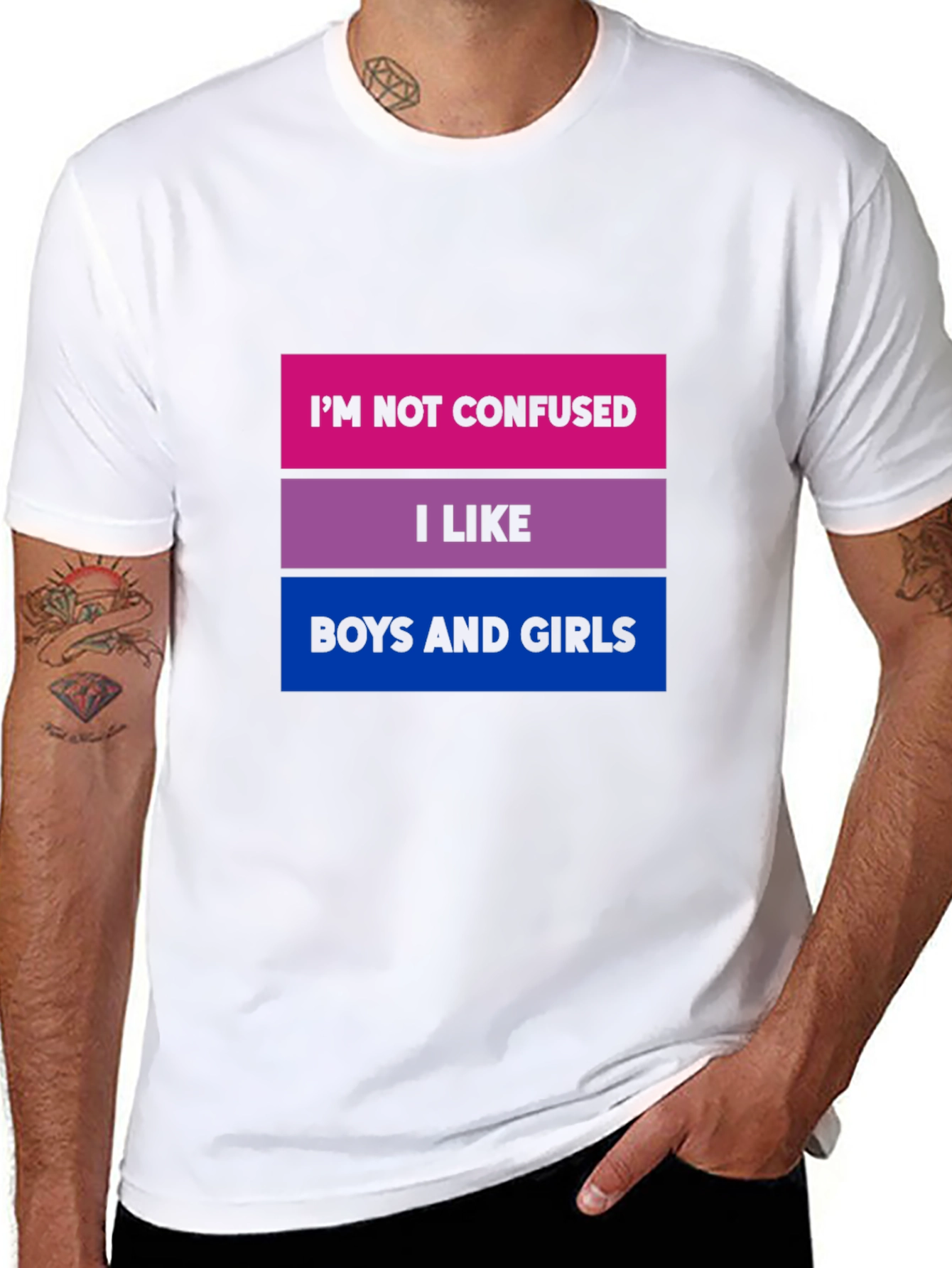 Bisexual Pride T-Shirt - Im Not Confused