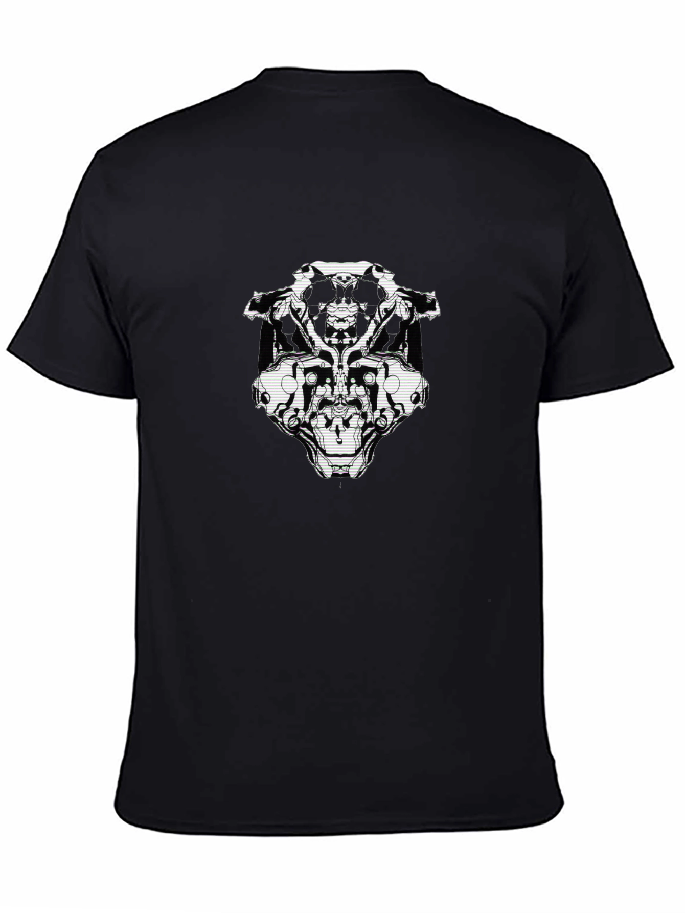 Abstract Graphic Print Black Casual Tee