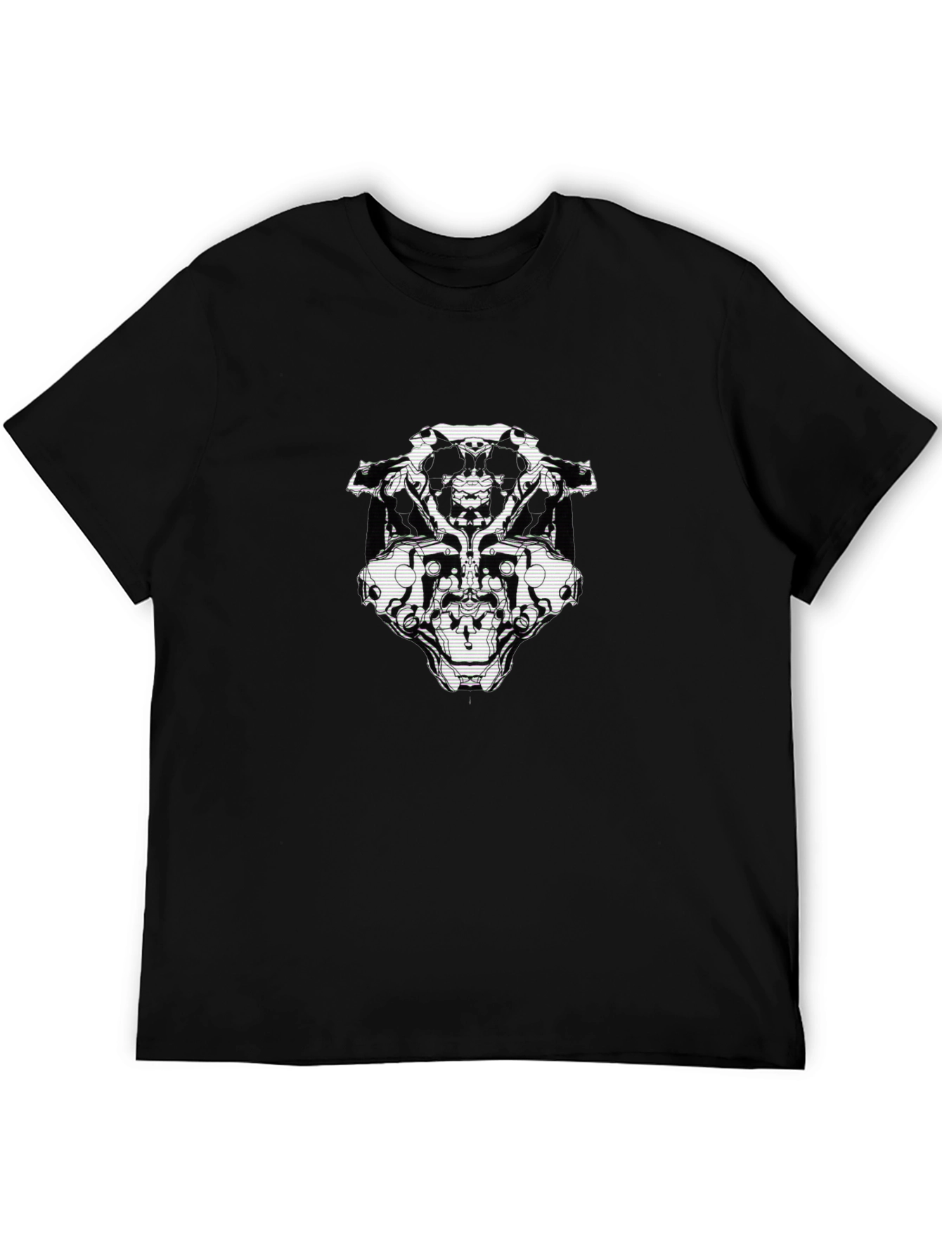 Abstract Graphic Print Black Casual Tee