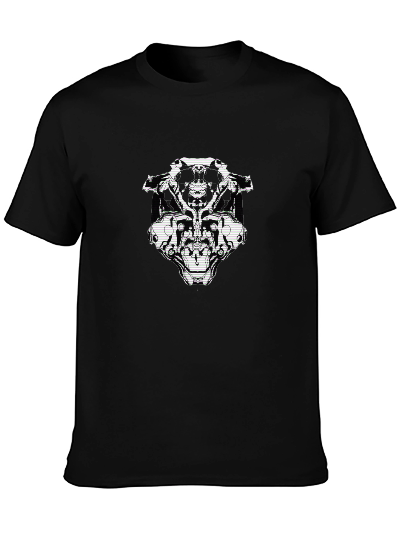 Abstract Graphic Print Black Casual Tee