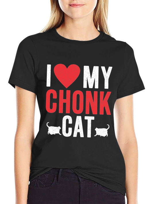 I Heart My Chonk Cat Graphic T-Shirt