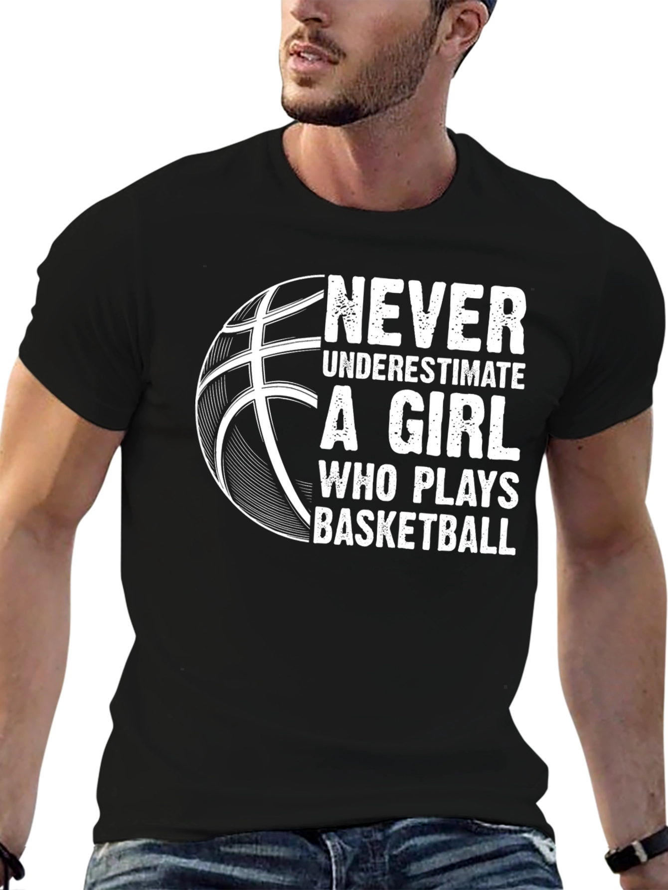 Never Underestimate A Girl Who Plays Basketball T-Shirt