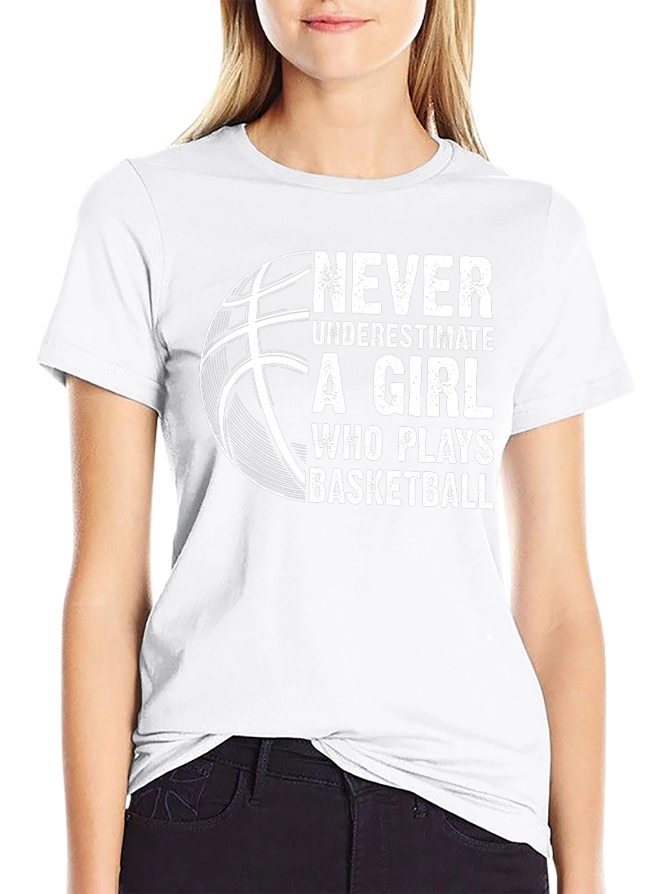 Never Underestimate A Girl Who Plays Basketball T-Shirt
